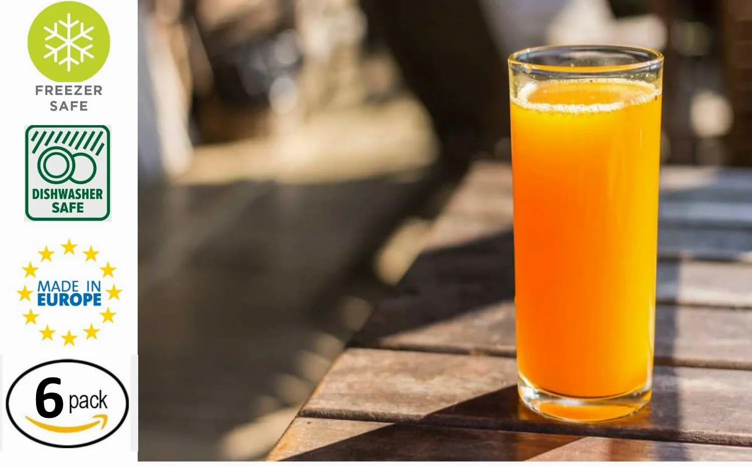 BOHEM'S Vasos pequeños de jugo, vasos de cristal transparente de 5.1 onzas, cristalería para jugo de naranja, agua, leche, café, perfecto para degustación y porciones pequeñas, juego de 6