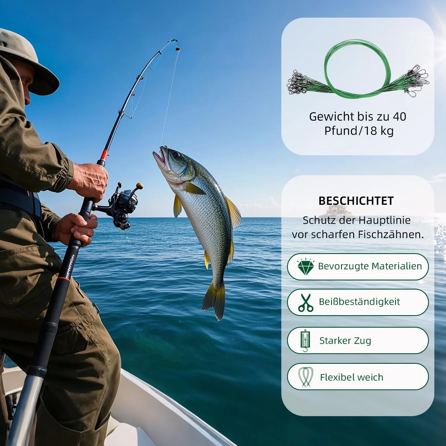 Juego de 100 anzuelos de acero inoxidable para pesca spinning, 5 tamaños, resistente a la rotura, accesorios de pesca