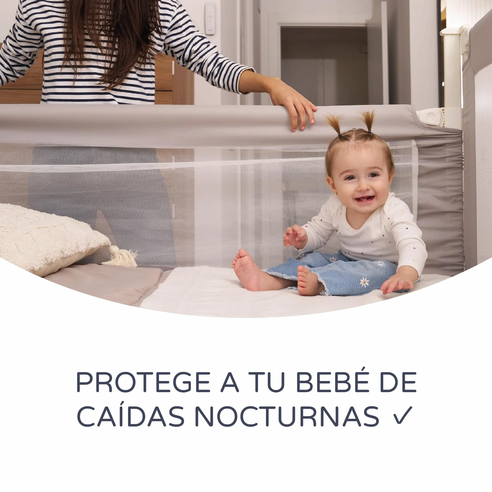ms BabyWorld – Barrera Tall – Barrera de Seguridad para Bebé | 90/150/190 cm con Enganches Incluidos | Extra Alta y Resistente | Mecanismo de Bajada Seguro | Fácil Instalación | (190)