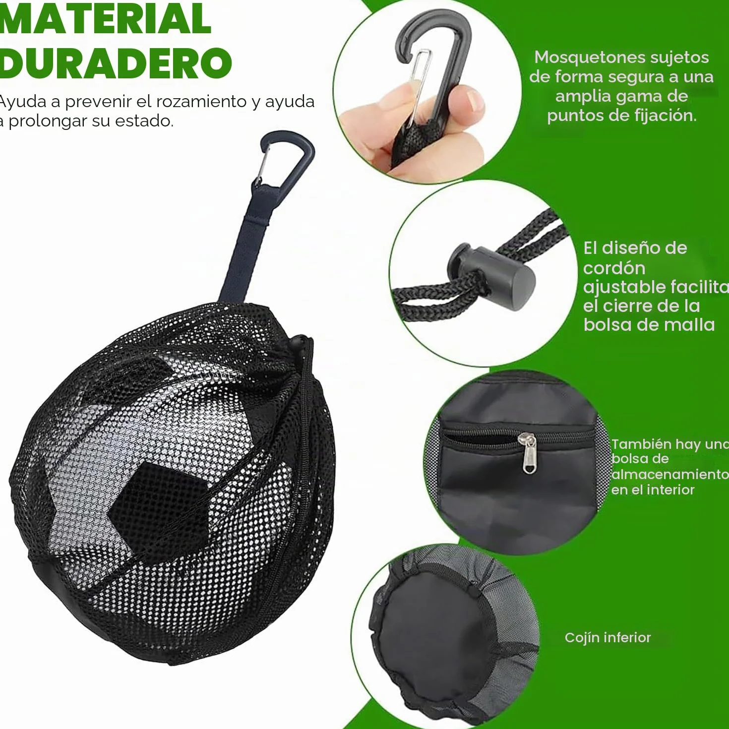 Bolsa de Baloncesto con Cordón, Red para Pelotas, Mochila Portátil de Balones