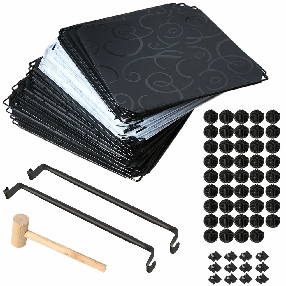 Mondeer Armario Plástico Opaco Ropero Estante Organizador Portable Aparador Gran Espacio con Dibujos de Estilo Clásico Blanco y Negro (12 Cubo)