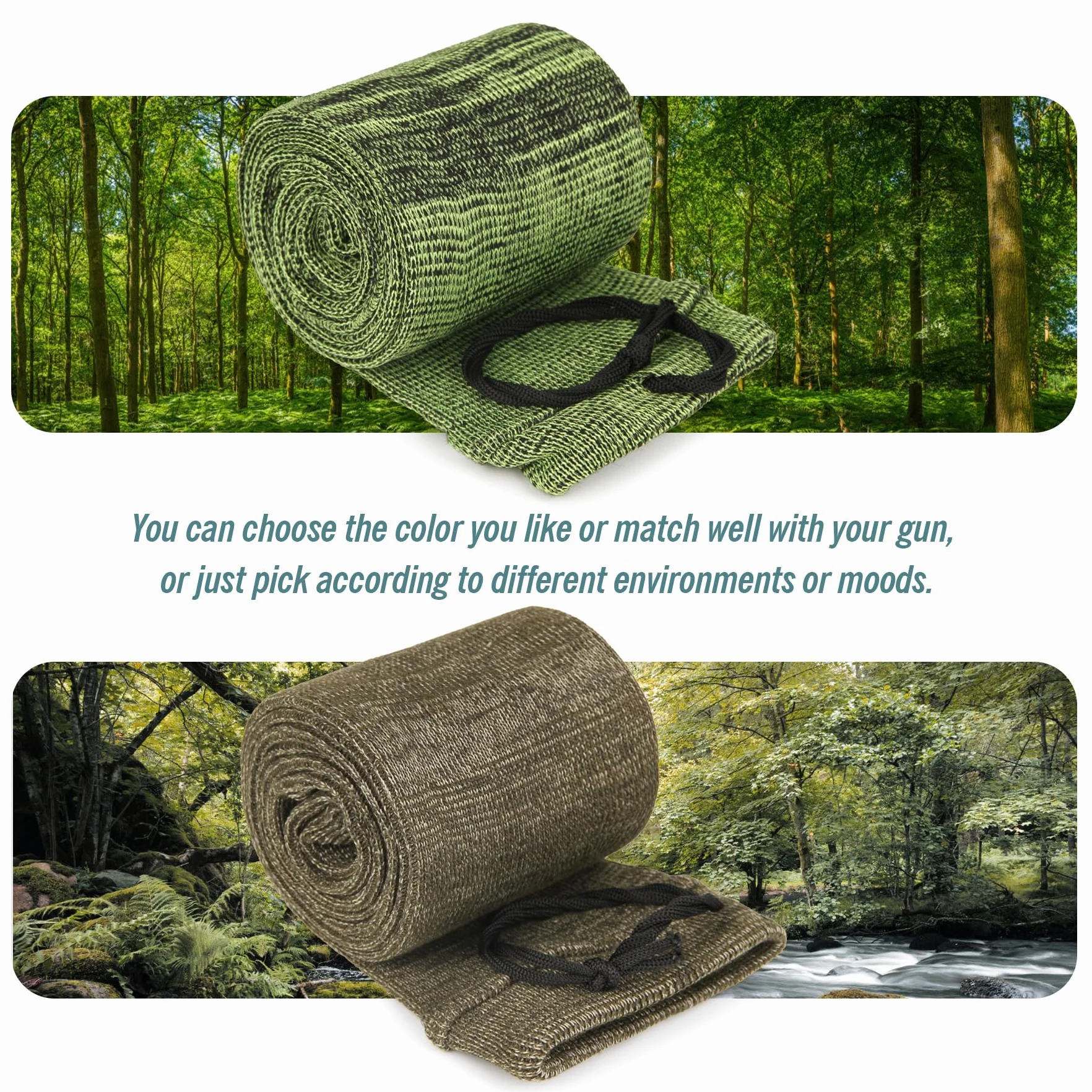 VicBre Funda de Punto para Rifles Escopetas de Pistola de Silicona tratada 137 x 10 cm antióxido