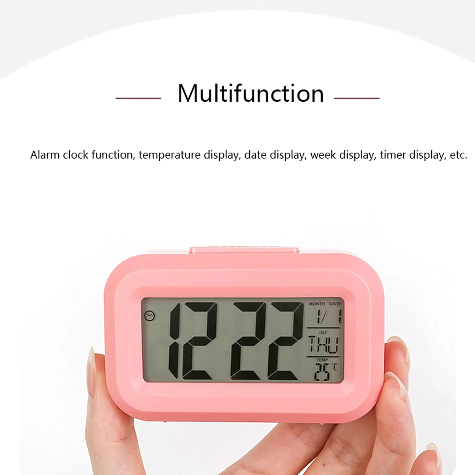 Despertador, Reloj Despertador Inteligente con Temperatura, Alarma