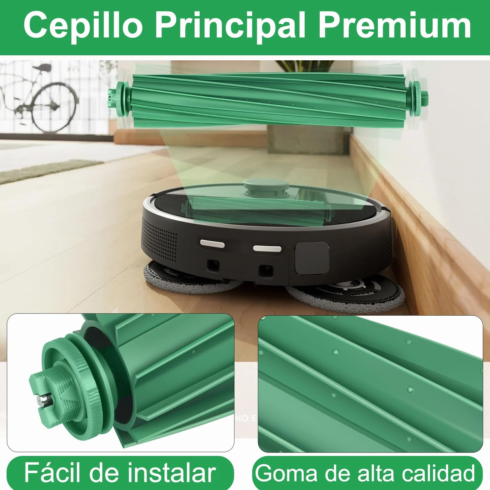 505 Accesorios Recambios para iRobot Roomba Plus 505/405 / 500/400 / 506/507 Combo Repuestos Piezas Kit 6 Bolsas Polvo 2 Cepillos Principales 6 Cepillos Laterales 4 Filtros 4 Paños