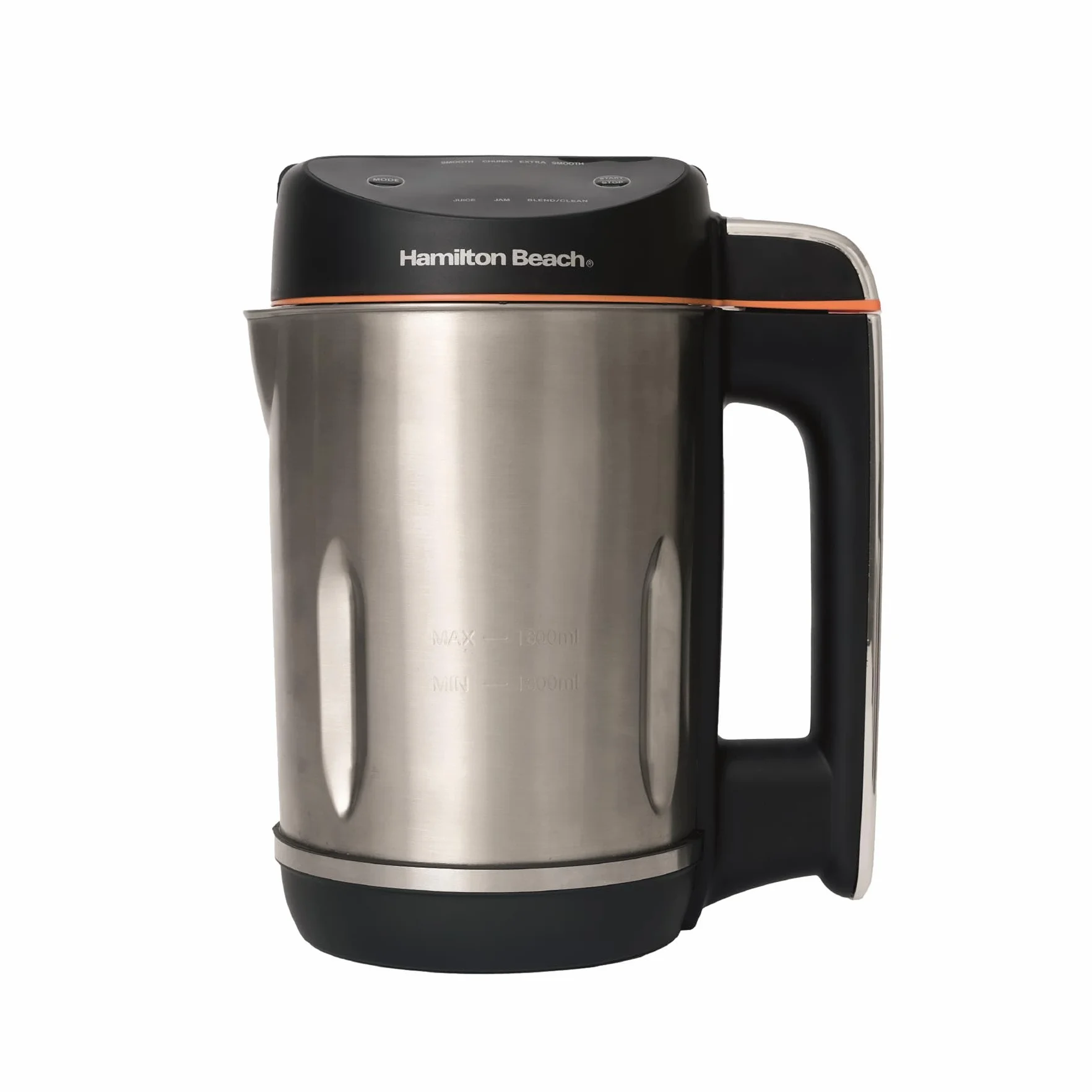 Hamilton Beach Máquina de sopa, licuadora de batidos y mermelada 3 en 1, 1.6 L, pantalla digital en ángulo de fácil lectura, sensor de agitación automática y derrame, hace 4-6 porciones de sopa, fácil