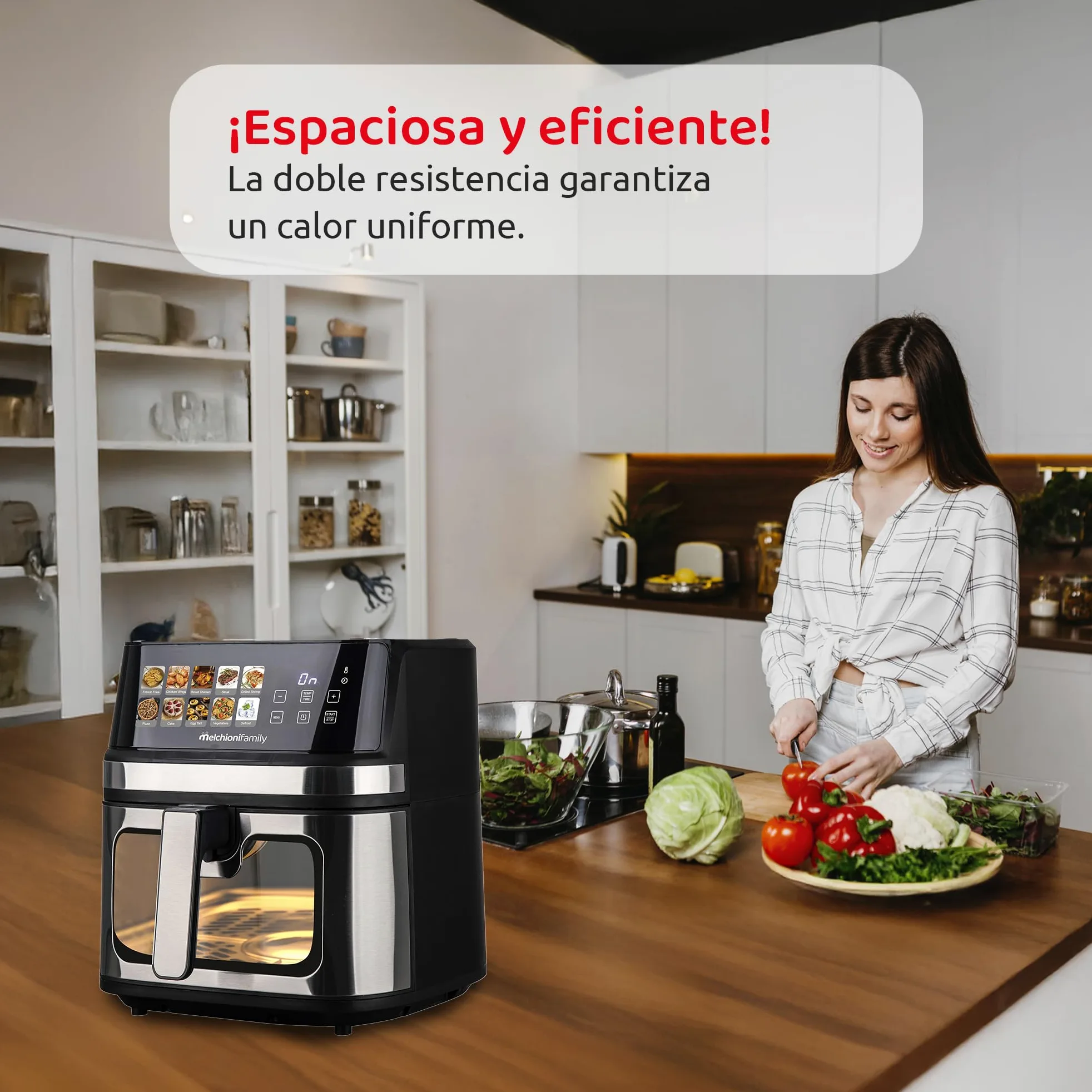 Melchioni Family | GAIA PLUS Freidora de Aire con Doble Resistencia 8L