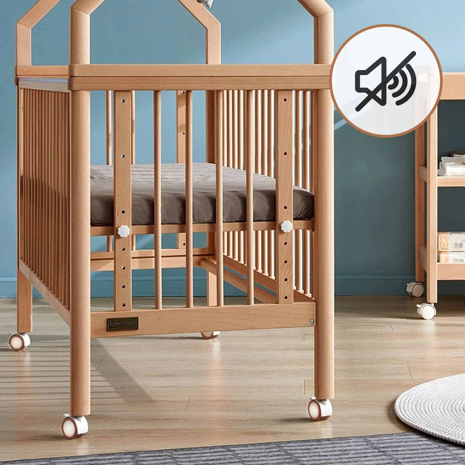 Ruedas para muebles infantiles con freno, 4 unidades, 7mm, Blancas