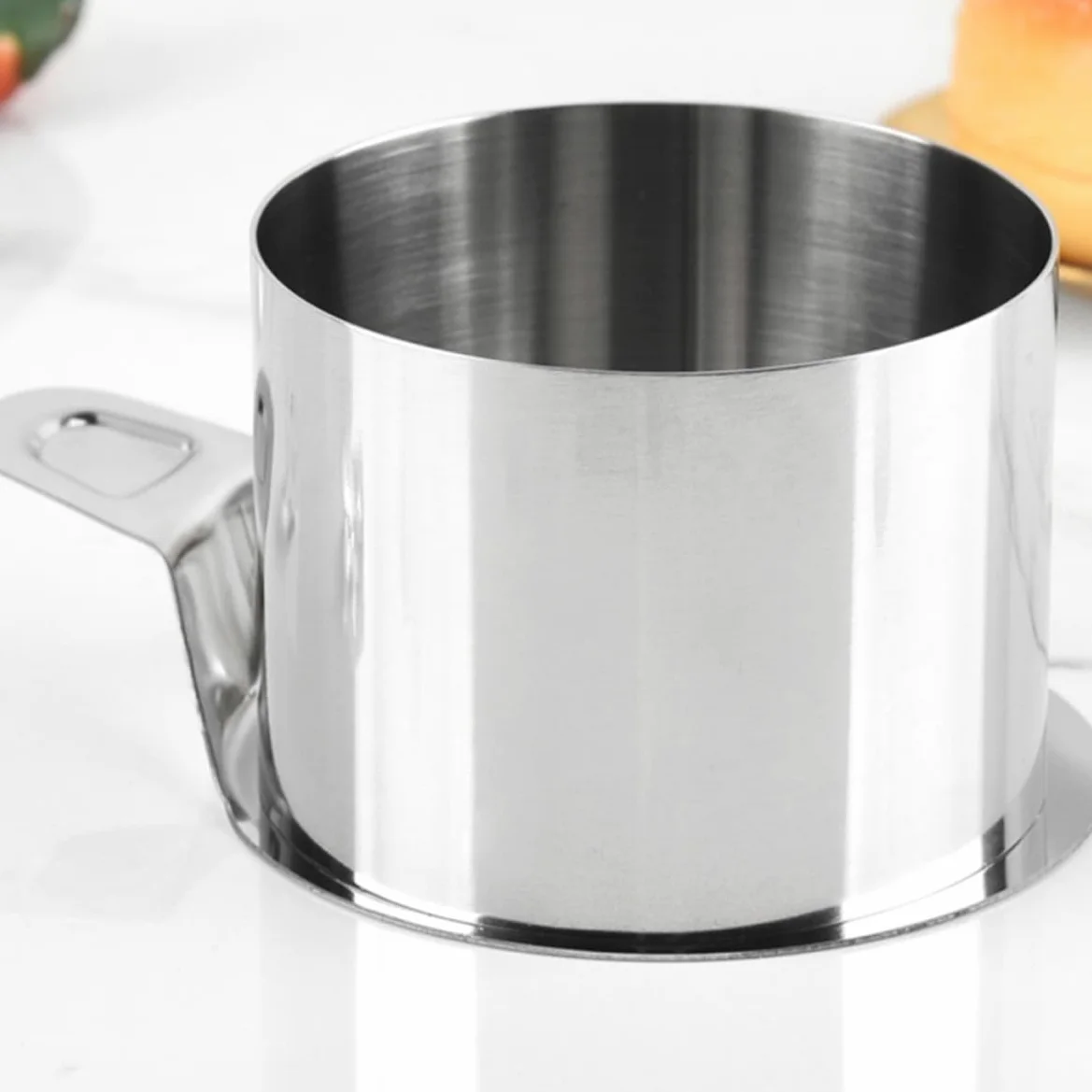 SOIMISS Molde Redondo para Hornear Pasteles de Acero Inoxidable, 1 Juego | Acabado Plata, Superficie Lisa, Incluye Placa de Presión y Espátula, Apto para Repostería y Cocina DIY