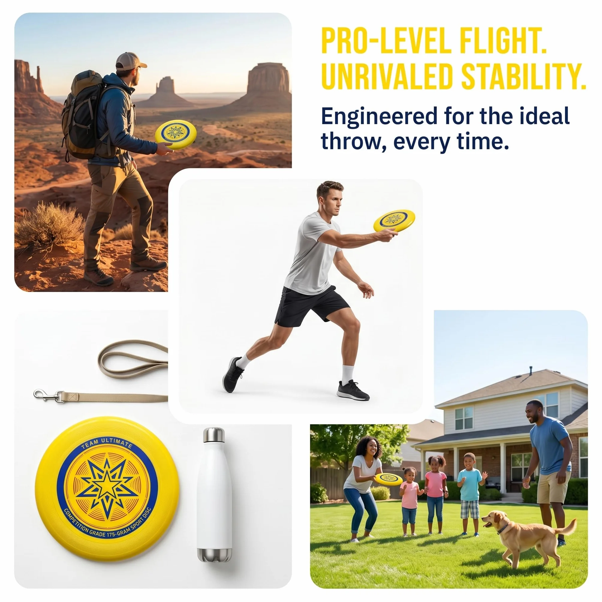 Eurodisc 175g Ultimate Frisbee Discos Voladores Oficial Amarillo