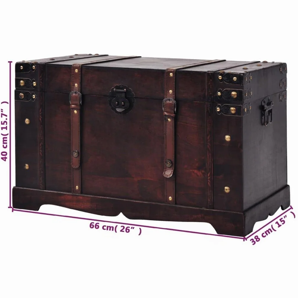 vidaXL Baúl Vintage de Madera Arcón Cofre Cajón Caja Almacenaje Organizador