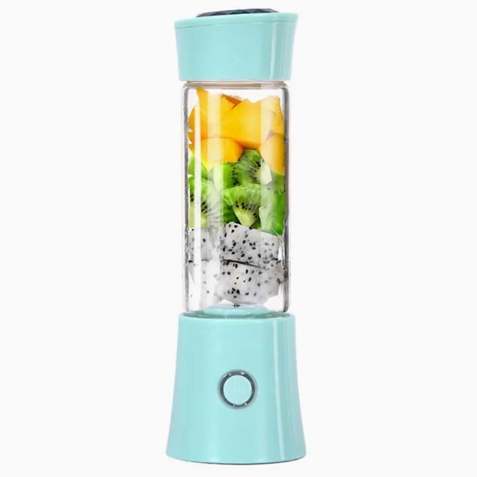 PAHION Mini Licuadora Juicer Portátil Smoothie Maker Juicer Blenders con 6 Cuchillas Licuadora Personal USB Recargable para Frutas, Verduras, Smoothies, Batidos 480ML (Color : Blue)
