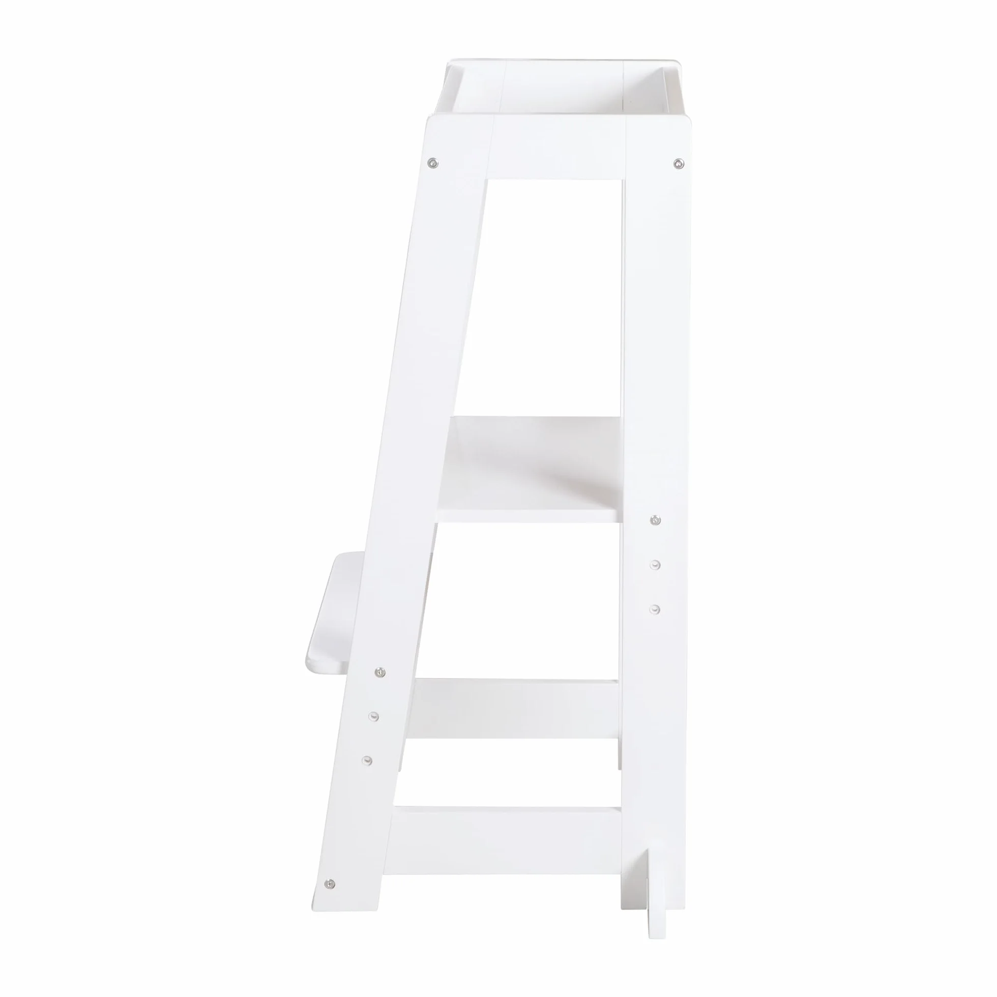 roba Torre de Aprendizaje - Taburete Seguro para Niños - como Ayudante de Cocina - Capacidad de Carga hasta 80 kg - Madera Certificada FSC - Blanco
