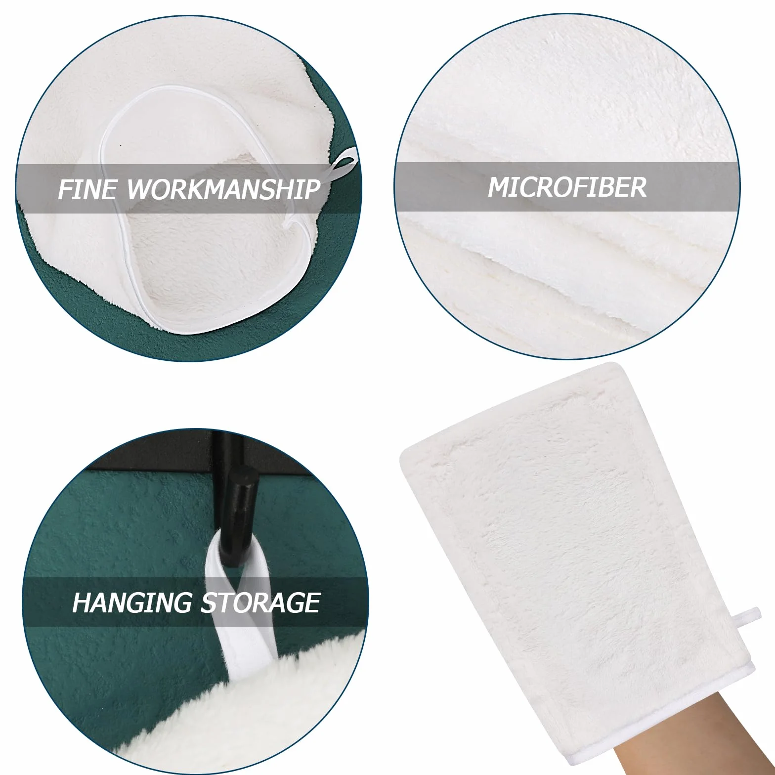 Manoplas Baño Toallas Baño Toalla Facial Toalla Cara Toalla Microfibra Toallas Lavabo Esponja Bebe Recien Nacido Toalla Desmaquillante Reutilizable Limpieza Facial 15x21cm Franela 8 Blanco