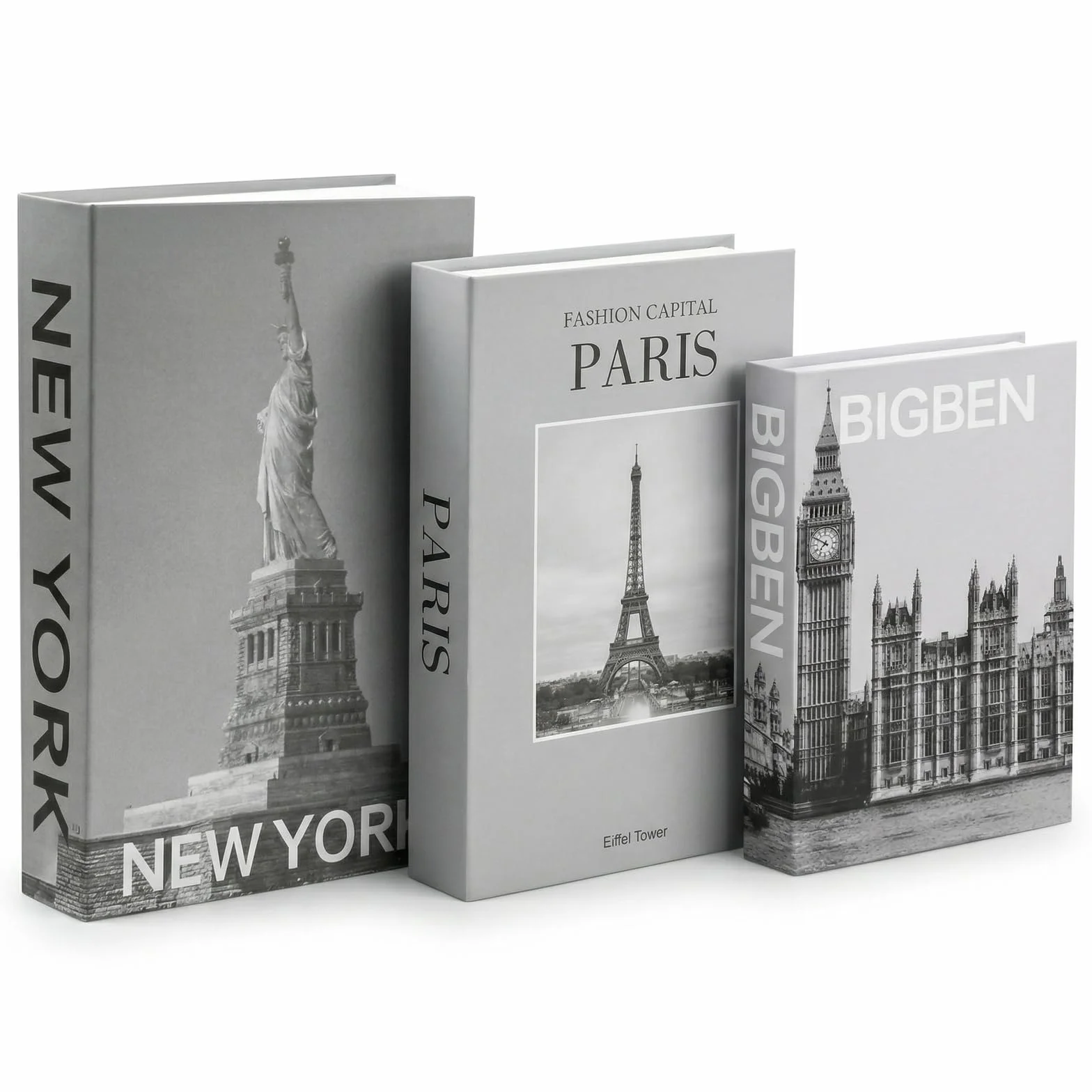 Nivofu 3 Piezas Caja de Libro Falso Decorativo, Decoración Hogar Moderno para Mesa de Centro, Estantería y Salón