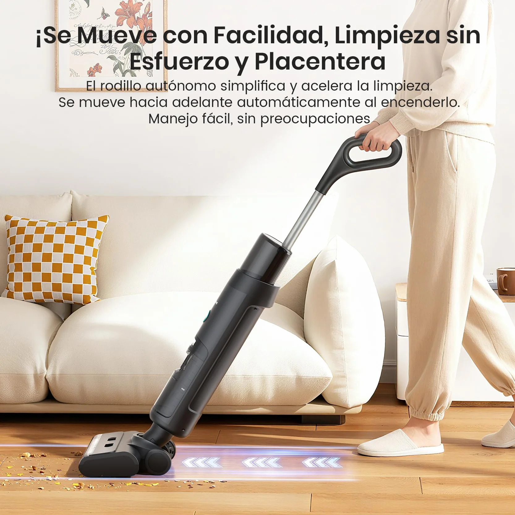 Lefant LS200 Aspiradora Fregadora Sin Cable, 13 000 Pa, 3 en 1 Barre Aspira Friega, 30 Min de Autonomía, 216㎡, Borde de 5 mm, Autolavado, Ligero y Fácil de Usar, para Suelos Duros