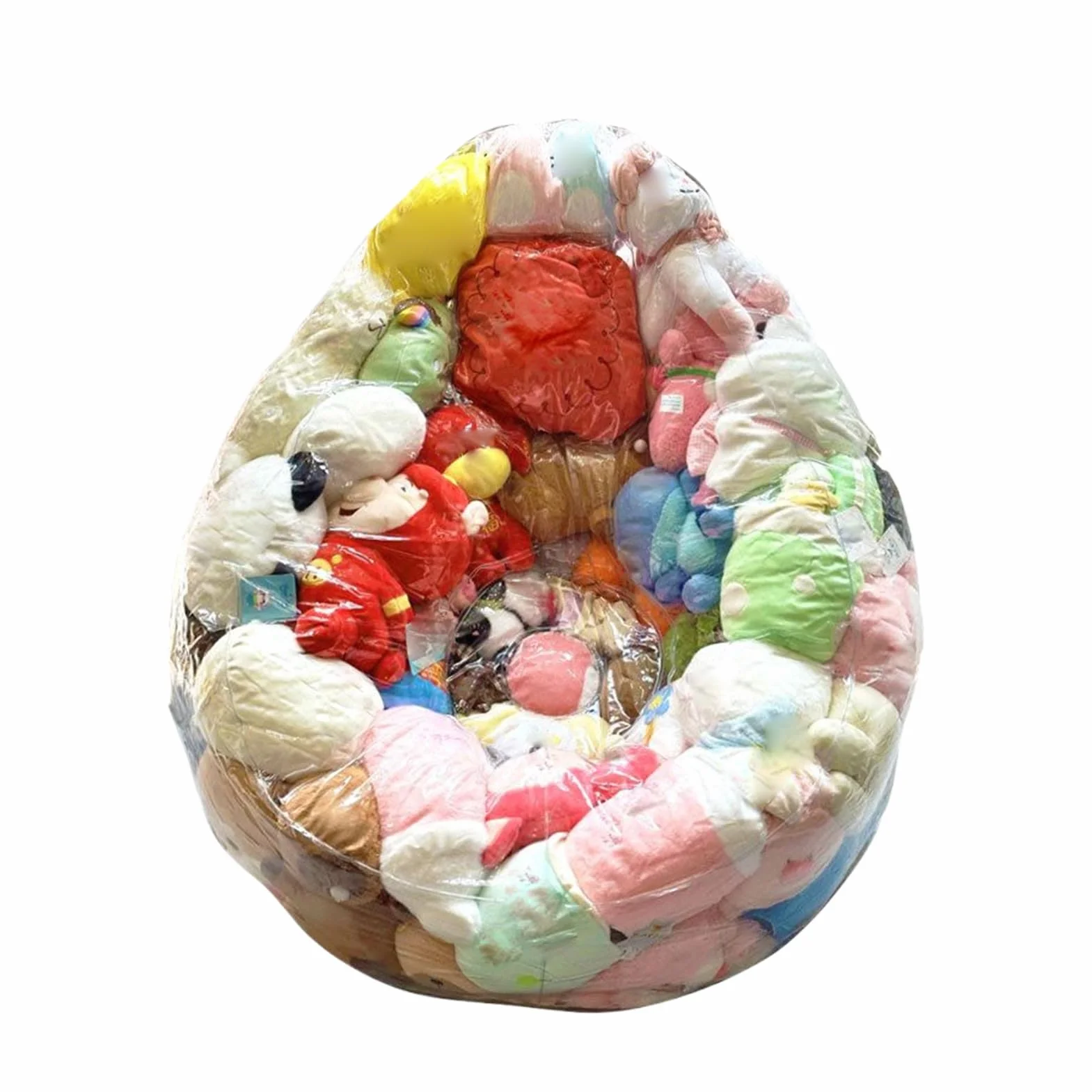 Sillon Transparente para Peluches | Puf De PVC para Niños | Funda De Puf Waterparoof con Cierre, Almacenamiento Y Organización De Juguetes De Peluche, Sin Relleno Incluido