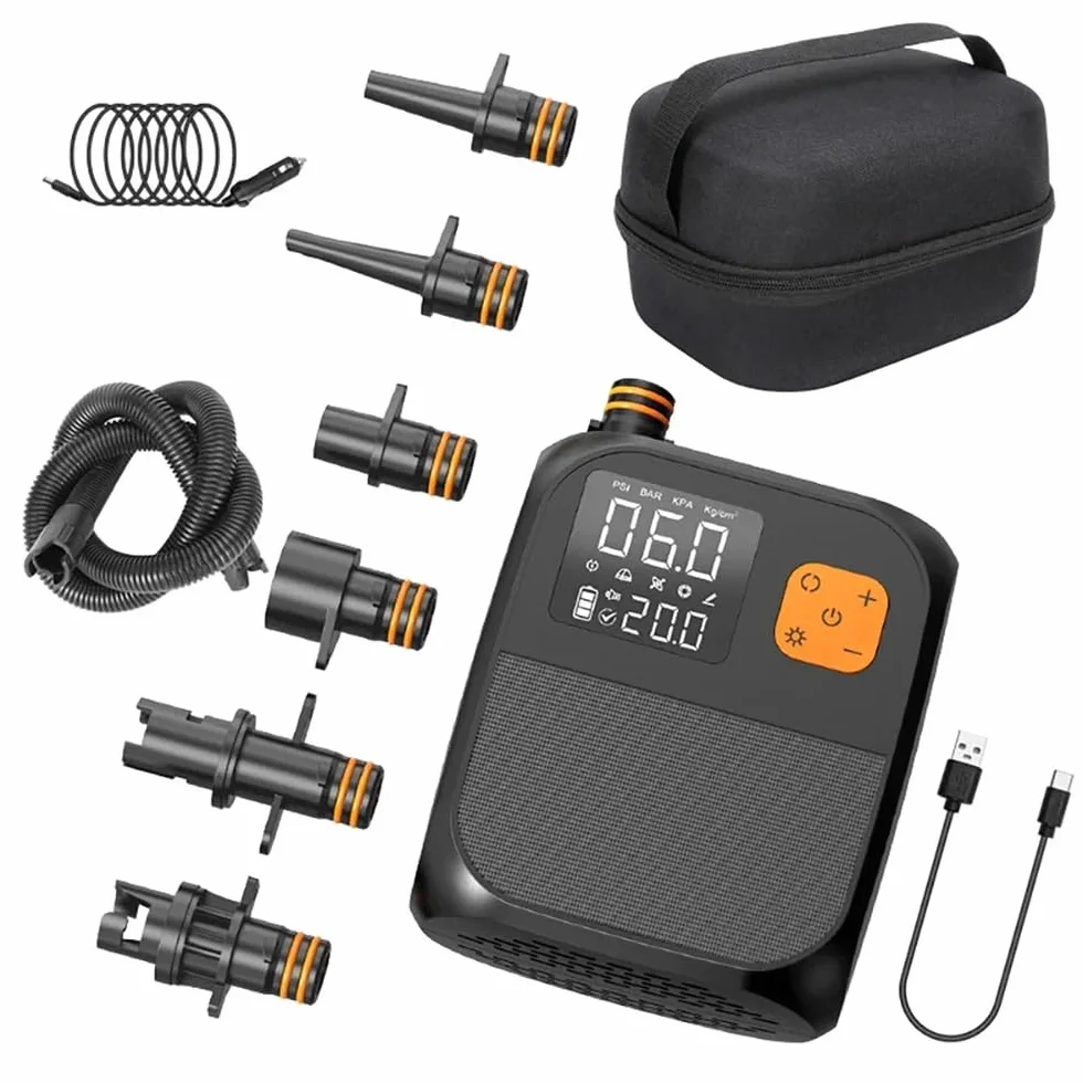 Bomba de pádel eléctrica inalámbrica 8000mAh 25 PSI LED Negro