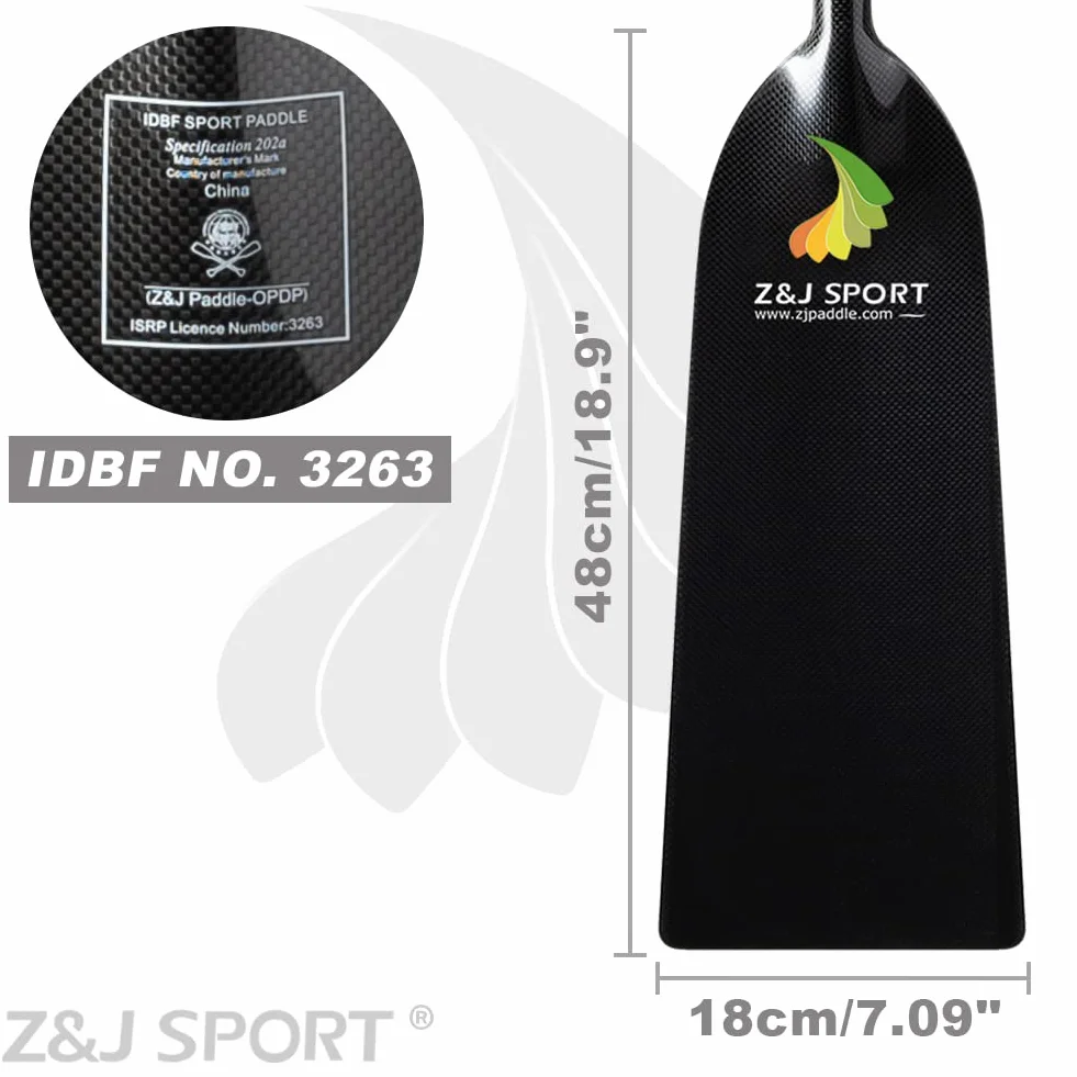 ZJ Sport IDBF - Remo de fibra de carbono con onda ovalada