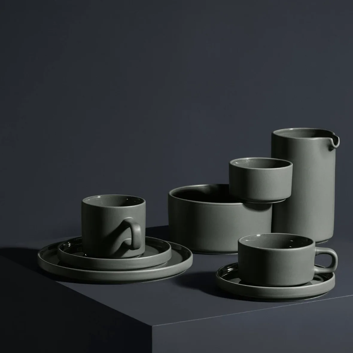 blomus -PILAR - Set de 2 tazas de café de loza, Moonbeam, 200 ml de capacidad, elegante y apto para lavavajillas