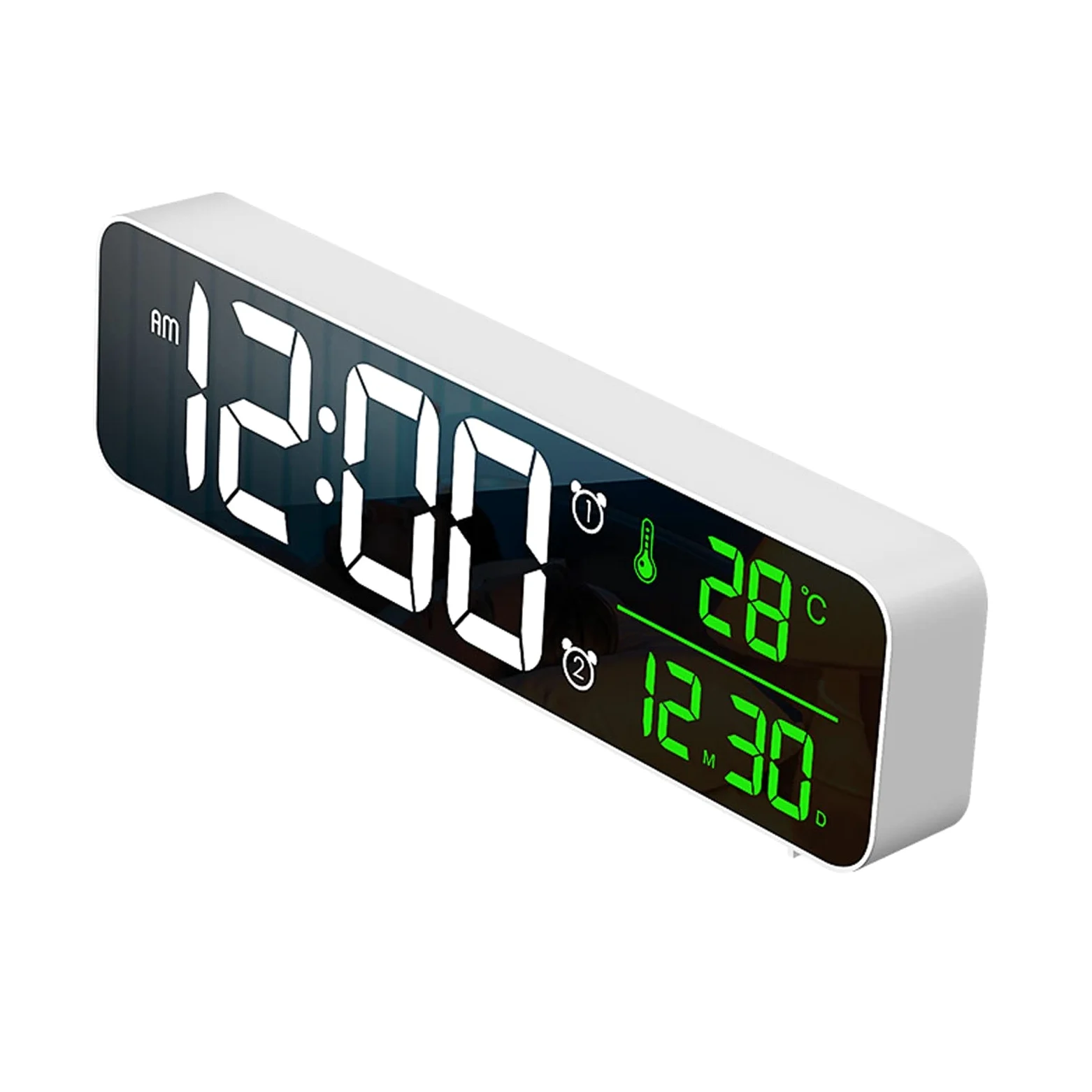 Despertador, Regulador de Brillo con USB/batería(White)