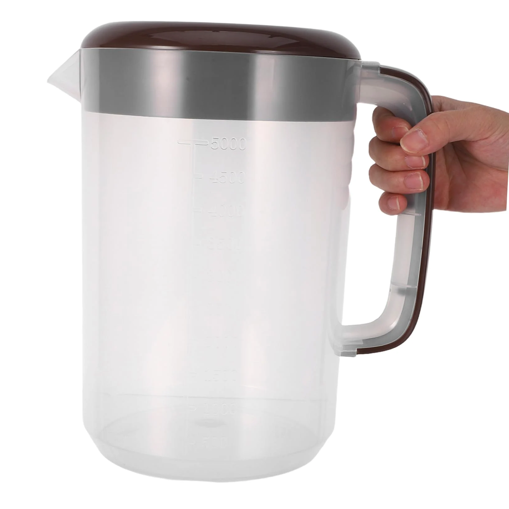 SHINEOFI Jarra de Agua Grande con Tapa Jarra de Jugo de PP Reforzado Resistente con Escala de Medición para Bebidas Frías para Casa y Refrigerador
