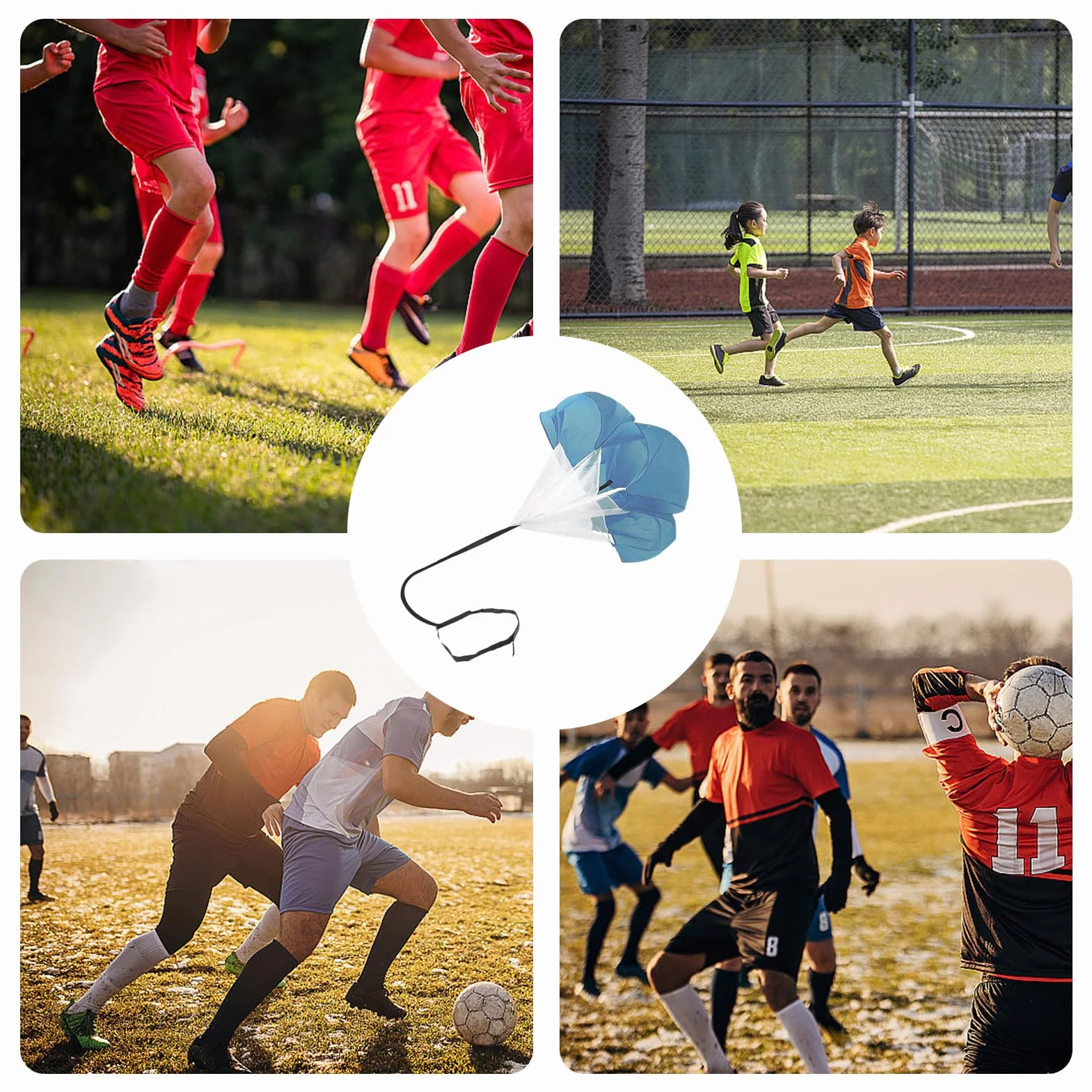 Paracaídas de entrenamiento de velocidad 59 pulgadas para correr, fútbol, baloncesto