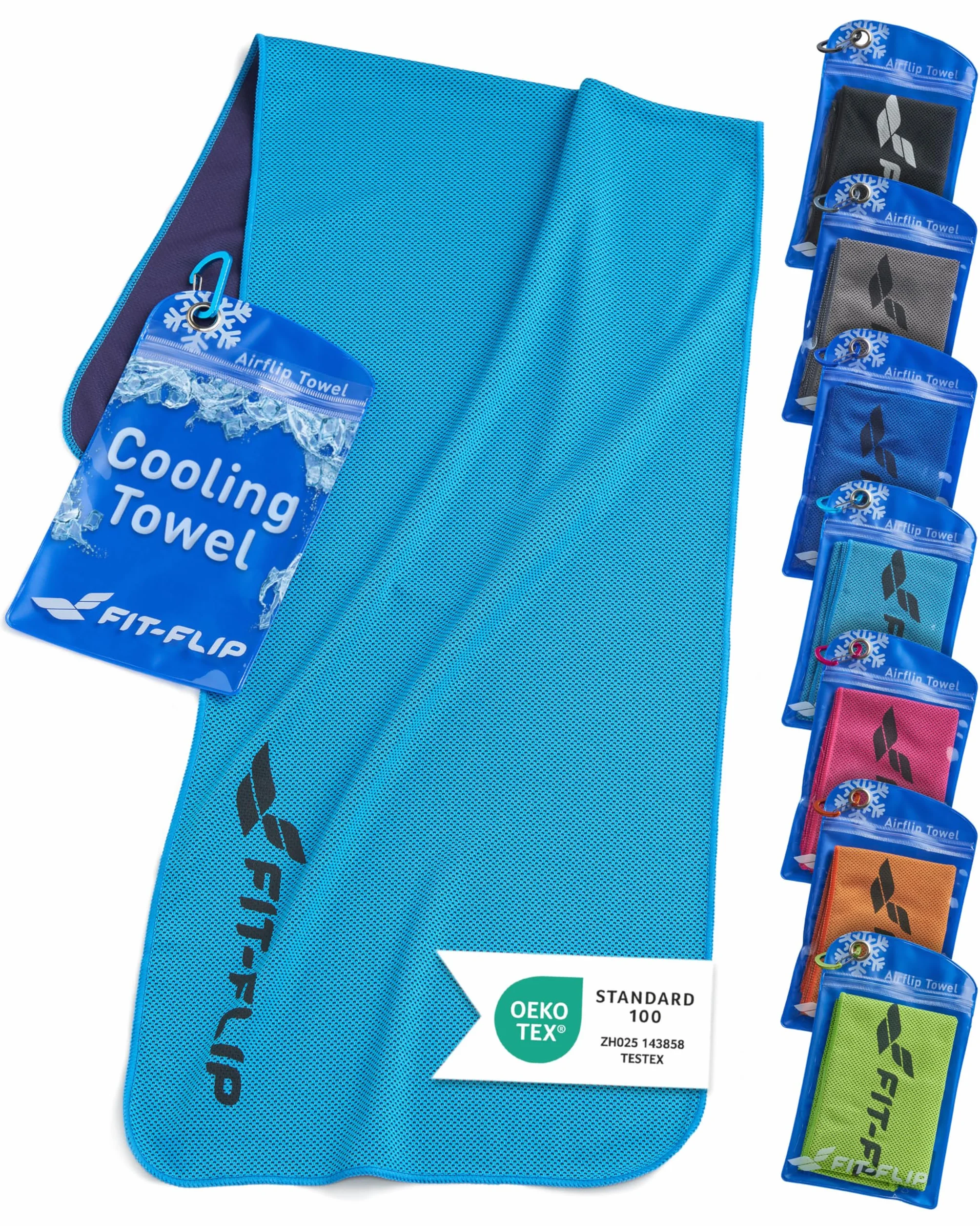 Fit-Flip Toalla de enfriamiento Microfibra para Deporte Airflip Cooling Towel Fitness Gimnasio Viajes Yoga