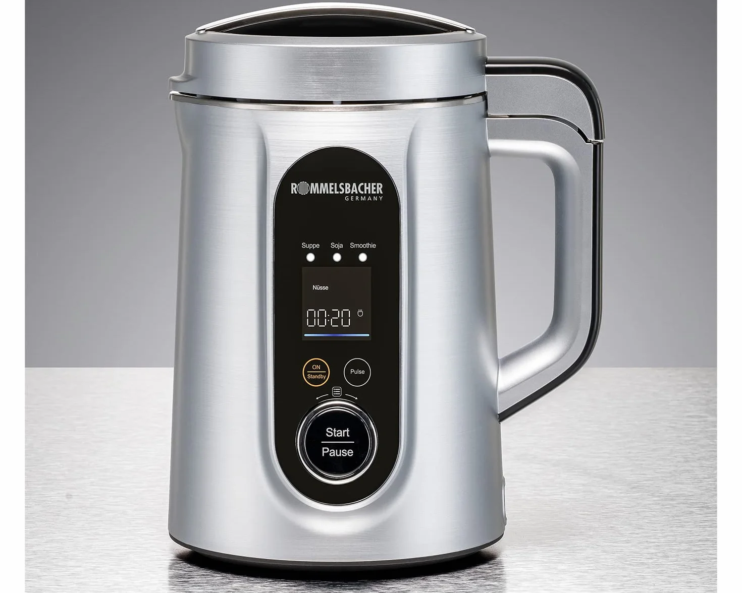 ROMMELSBACHER Veggie SVD 1400 - Preparador para bebidas y sopas, 9 programas, programa de limpieza, recipiente interior de acero inoxidable, capacidad de 1,3 l, campana para puré, cuchillo de filo