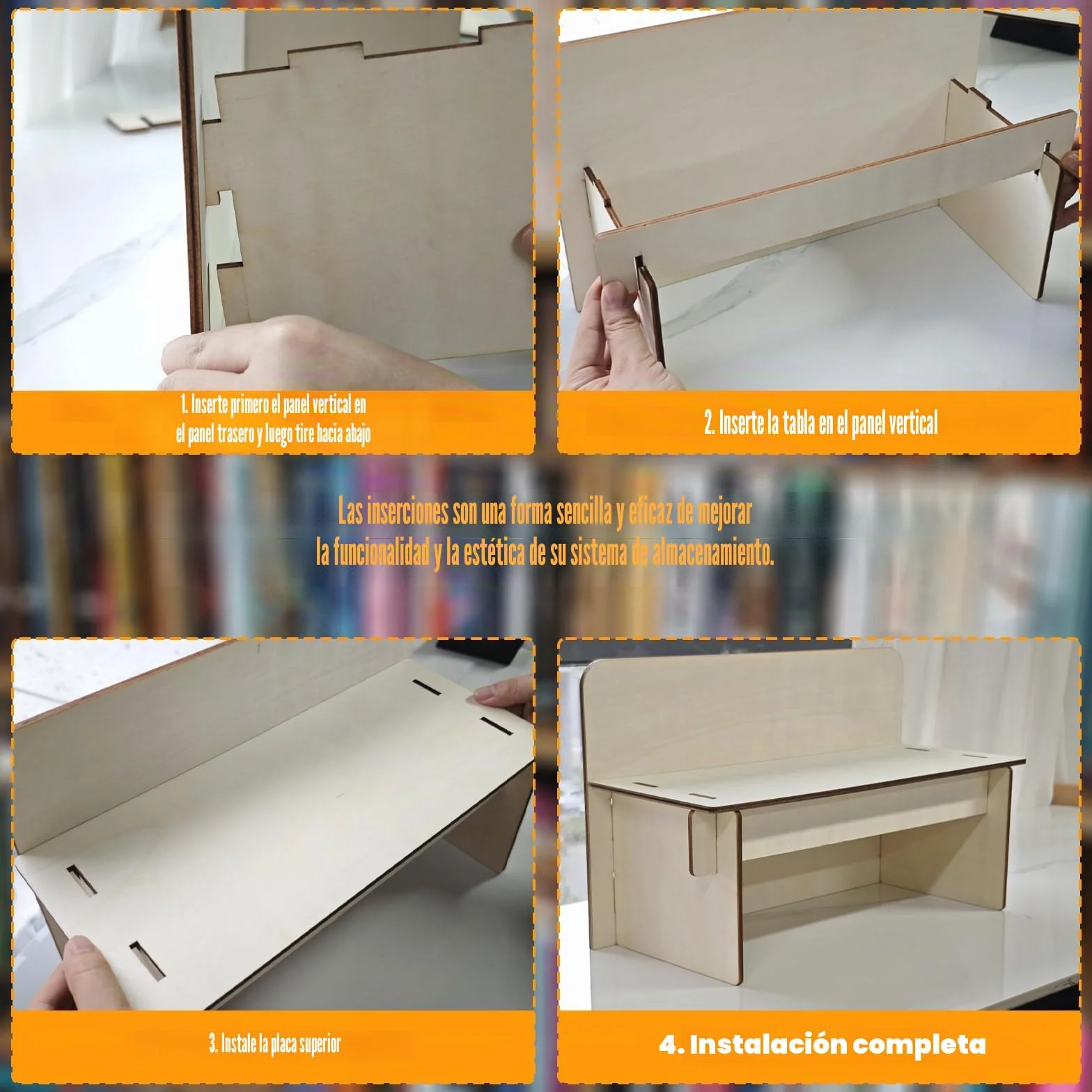 Inserto elevador de libros de tapa blanda compatible con la unidad de almacenamiento Ikea Kallax, inserta estantes para mejorar la organización del libro