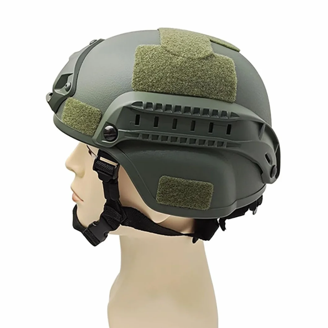 Casco táctico, Casco rápido de Airsoft, Casco Militar Tipo PJ, Casco de Paintball, Lado Ajustable NVG Mount Protective Bump Casco para Caza - 22.05-23.62 Pulgadas/Verde