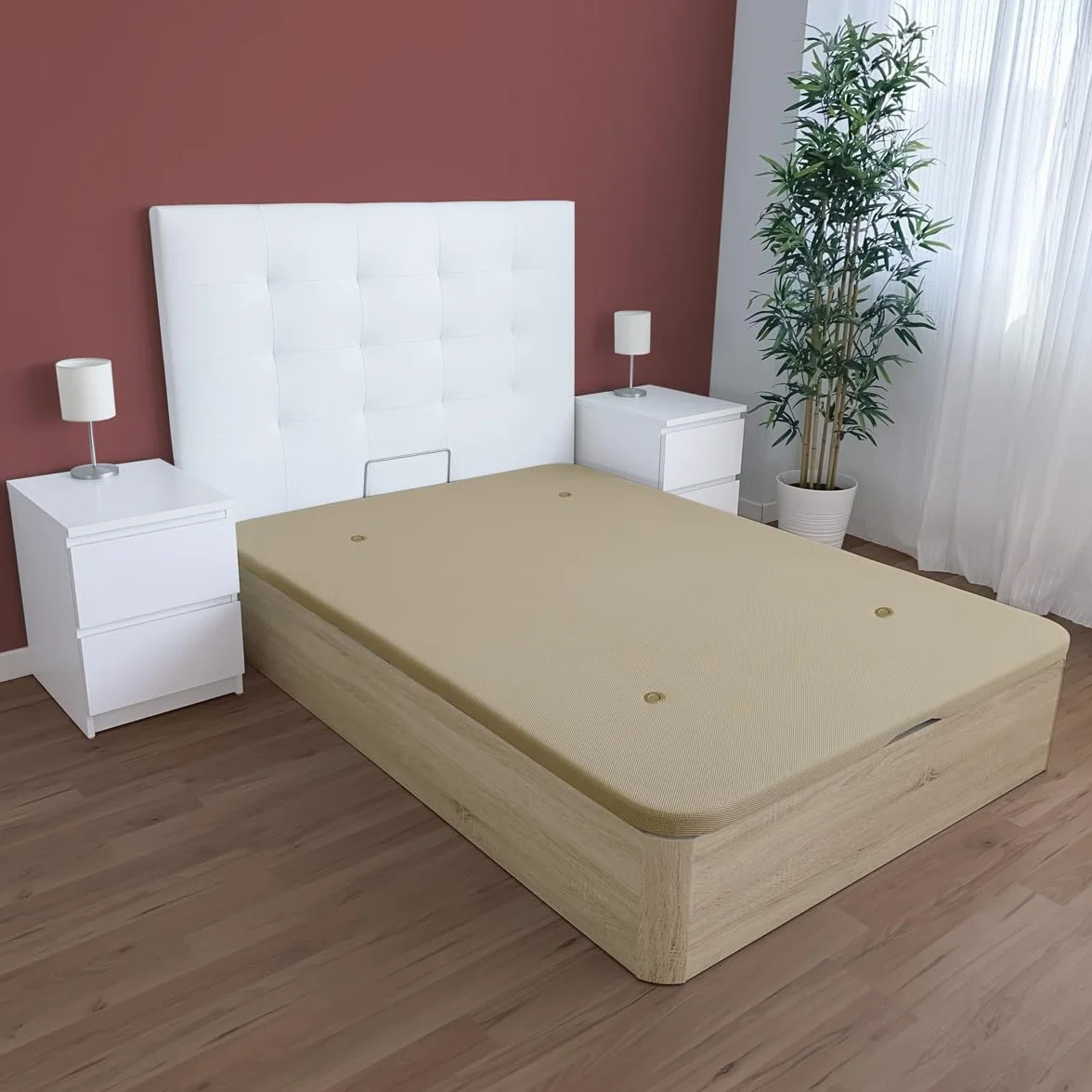 mattfy - Canapé Abatible Extra Reforzado Gran Capacidad con Tapa Transpirable, Esquinas Redondeadas, 150 x 190, Cambria