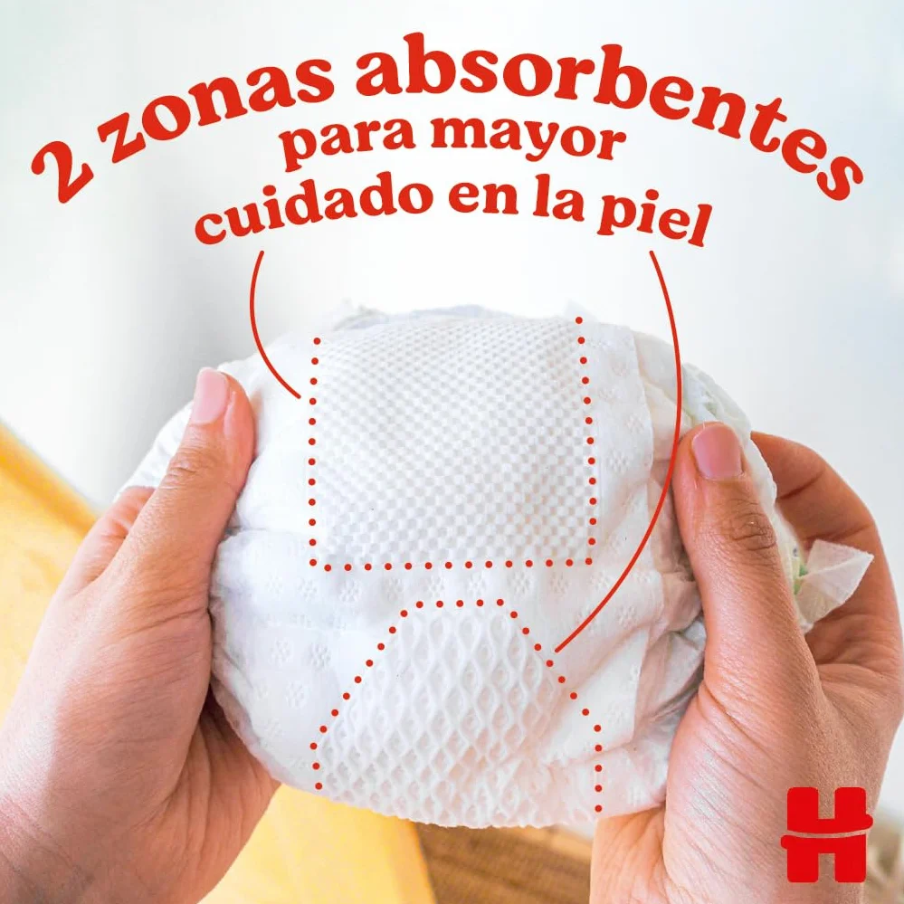 Huggies Extra Care Pañal para bebé Talla 3 (5-9 kg) 96 pañales con almohadillas extra suaves