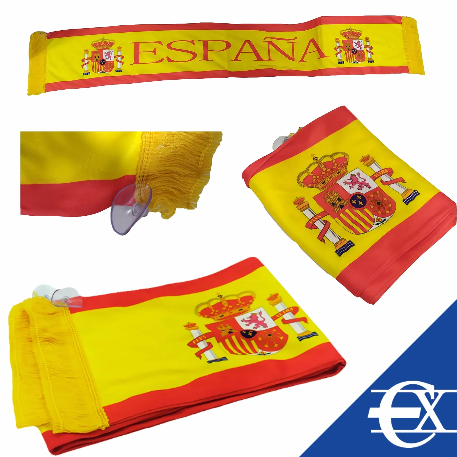 EUROXANTY Lote de la Selección Española Bandera de España 90x150cm 90x60 cm Pintura de Cara Pelota Bufanda