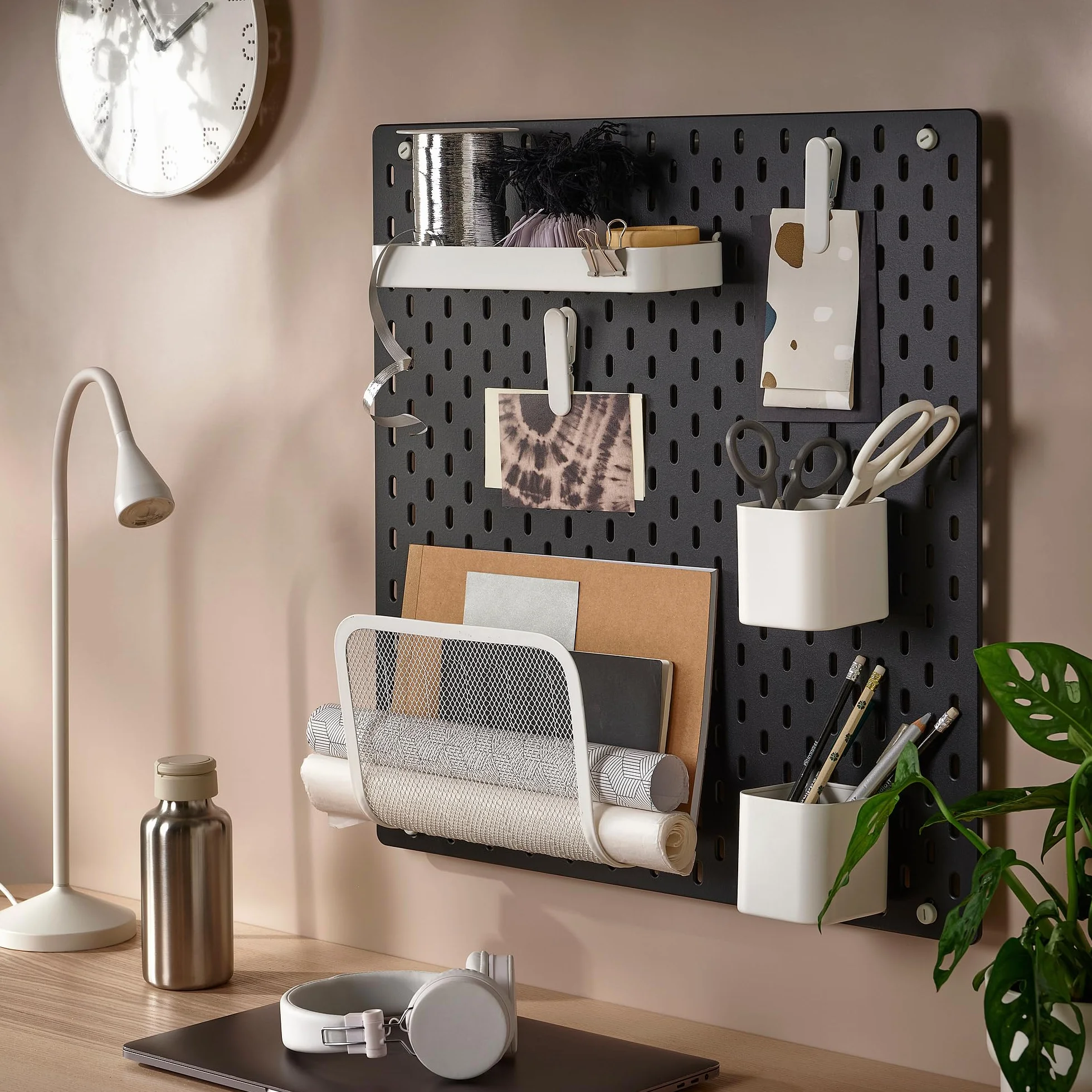 Tablero de clavijas IKEA SKÅDIS, 56 x 56 cm, negro