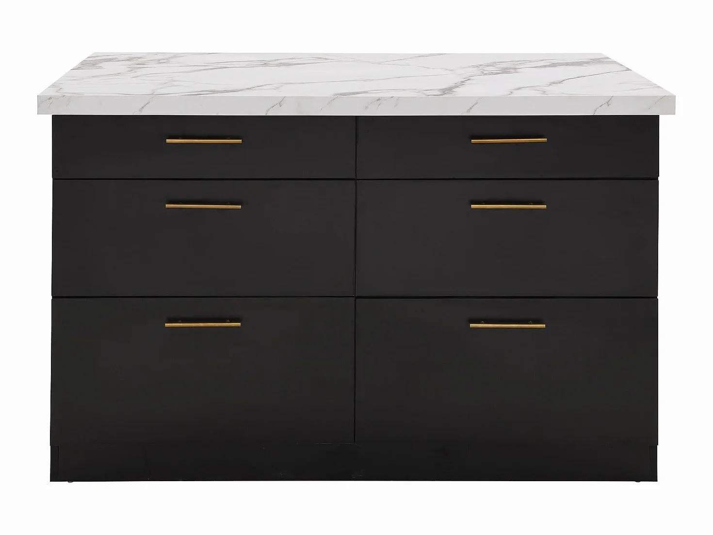 Vente-unique - Isla Cocina 2 plazas Alegrita - MDF - Negro, Blanco