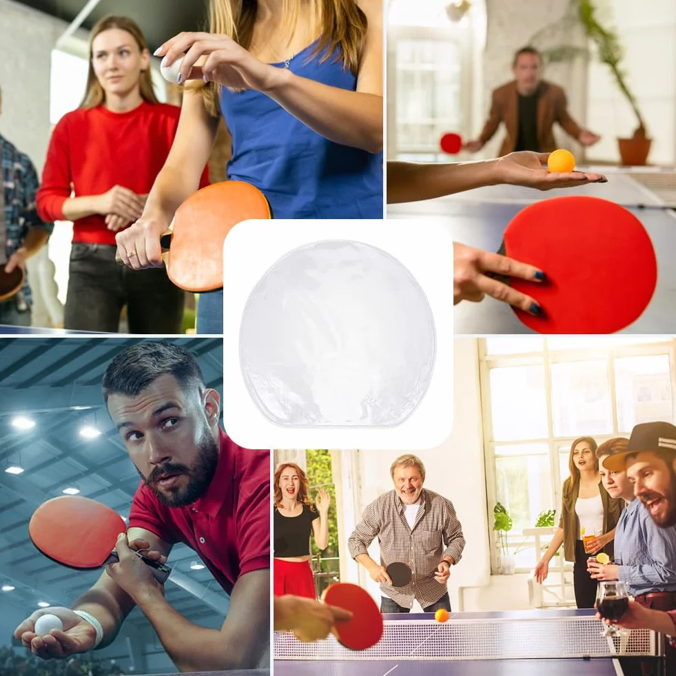 CREATCABIN 12 Piezas Película Protectora Adhesiva para Raqueta de Tenis de Mesa Transparente 16×16.3 cm