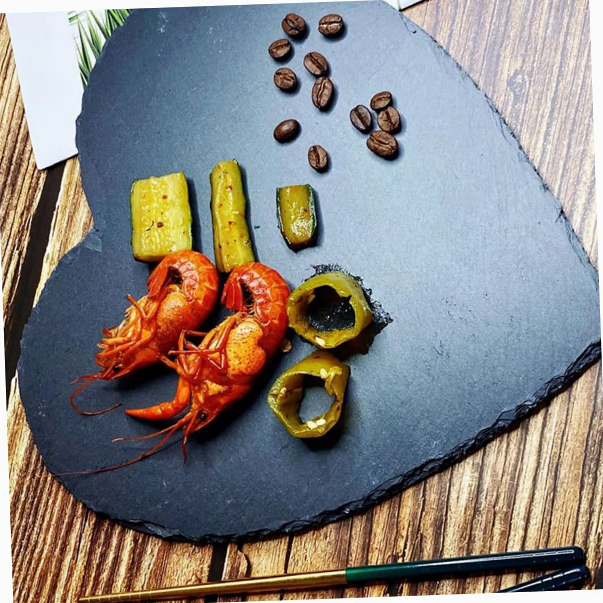 SECFOU 2piezas Platos De Pizarra Unid Plato Para Postres Bandeja Para Pasta Para Servir Comida