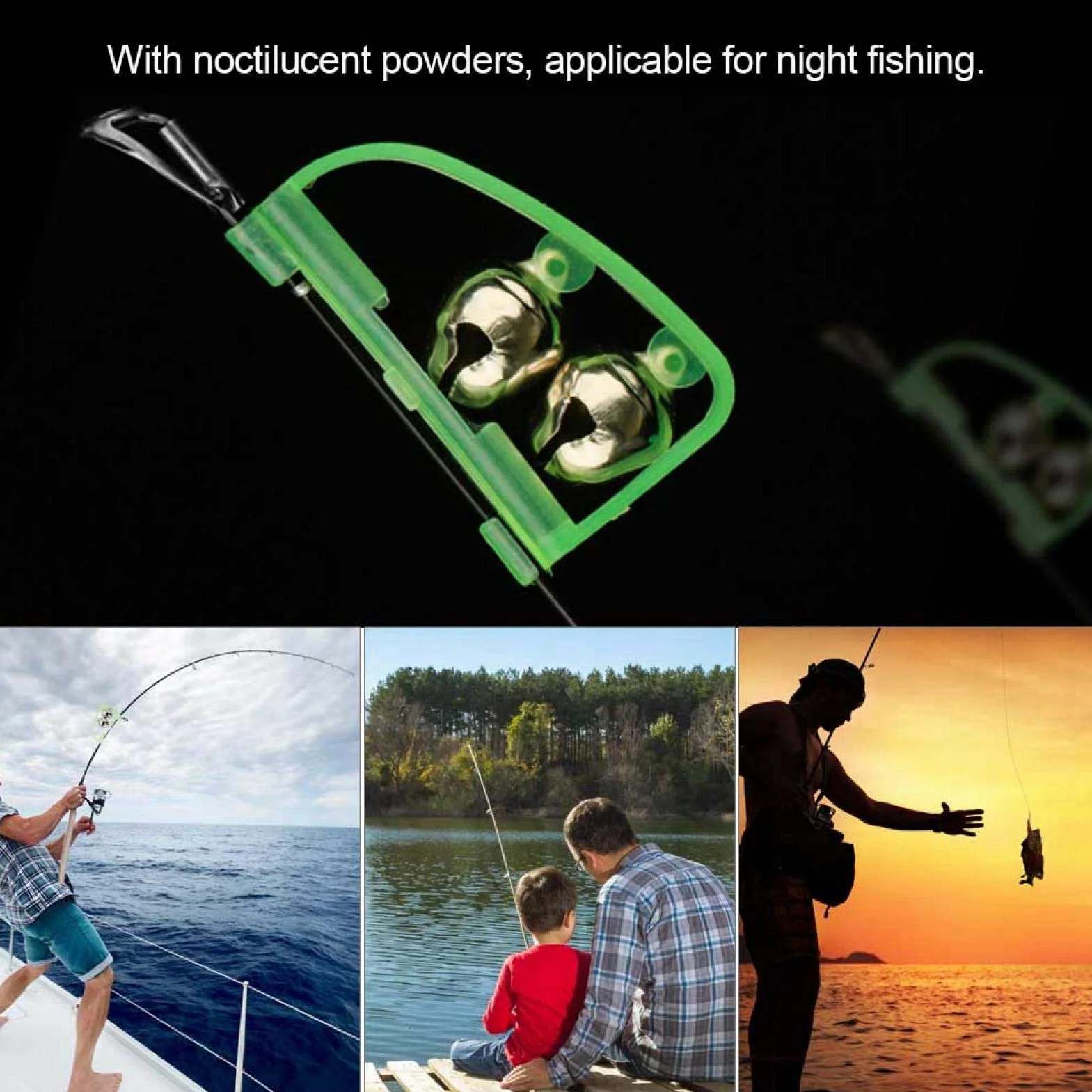 Campana de Pesca, Campana Noctilucente de Pesca Resistente Al Desgaste, Multifunción de Rendimiento Superior para Accesorio de Pescado