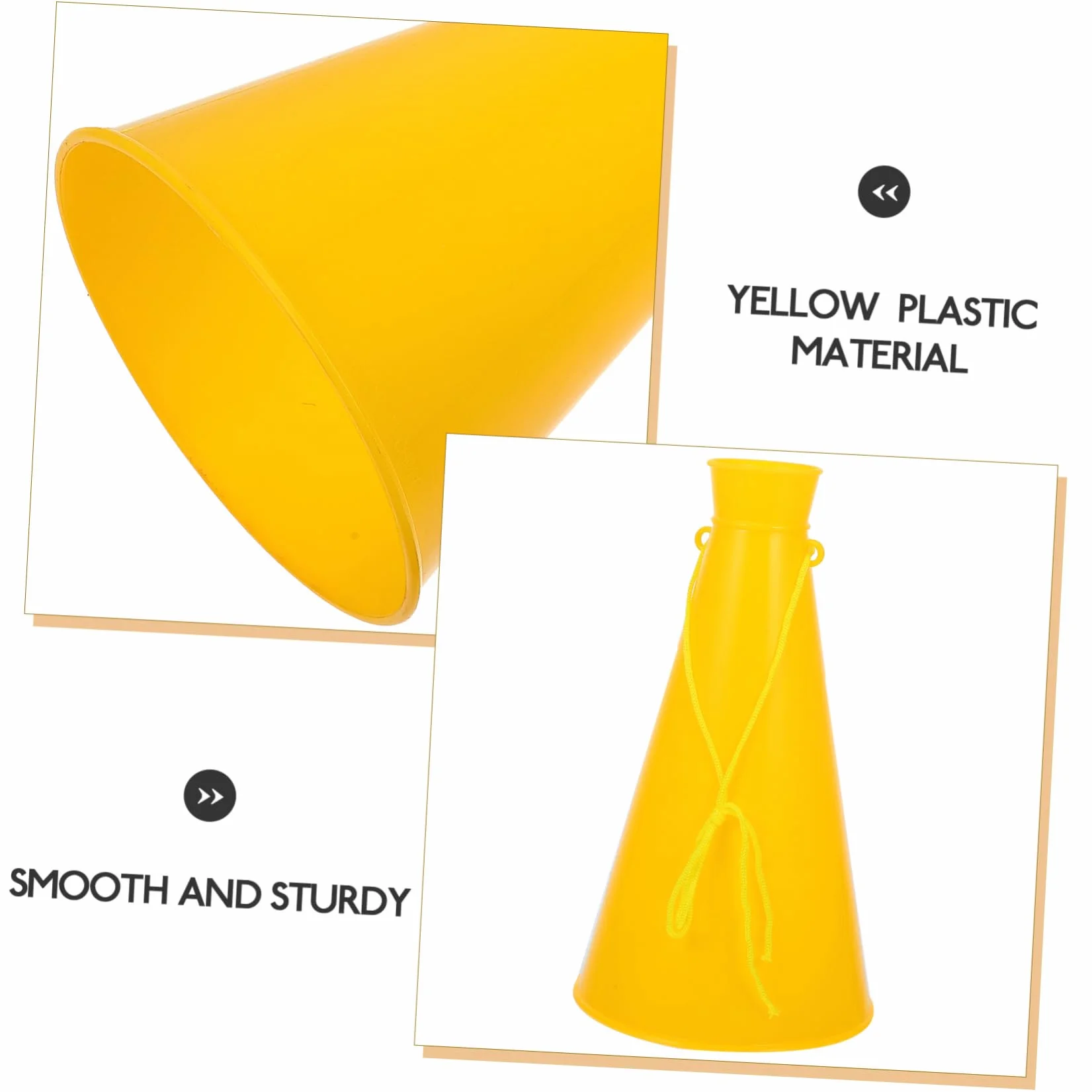 Megáfono Animador Plástico Portátil Amarillo para Fiestas Deportivas