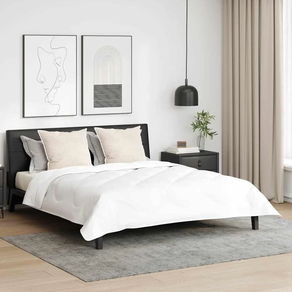 2 almohadas de 80 x 80 cm con relleno de plumas y funda de plumón, color blanco, ergonómica, transpirable, lavable, ideal para dormir de espalda, estómago y de lado