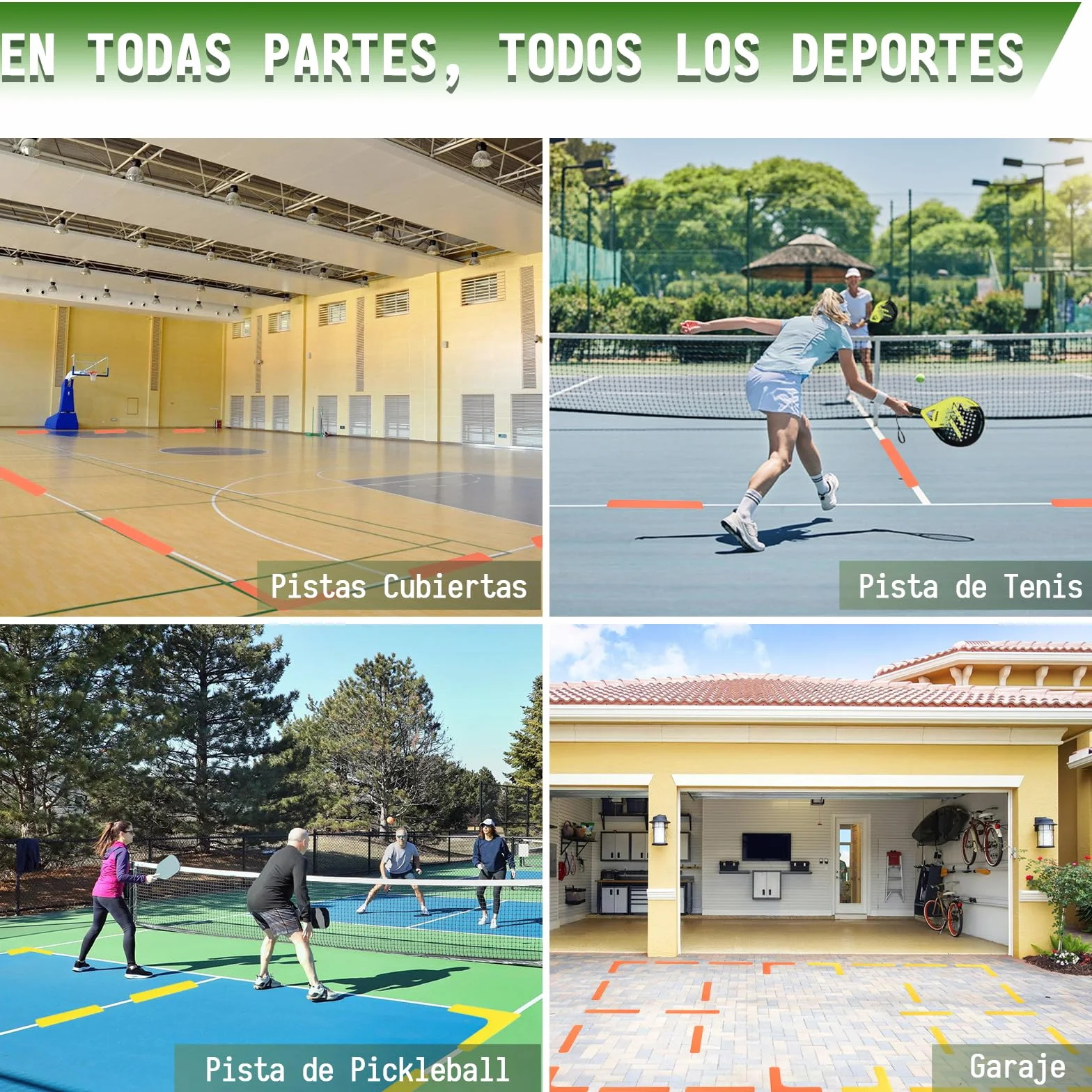 BOOSTEADY Marcadores Líneas Cancha Pickleball Antideslizantes Resistentes Viento 28 Unidades