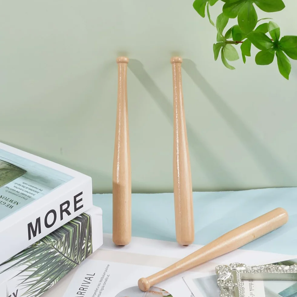 GORGECRAFT Mini Bate de Béisbol de Madera 18CM Sin Terminar Llavero Manualidades