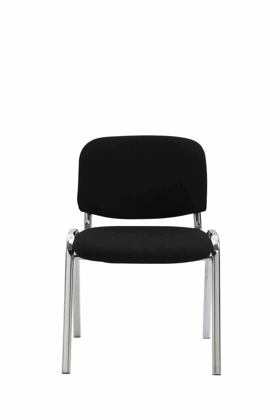 CLP Silla De Conferencia Ken Chrom En Tela I Silla Confidente Apilable I Silla De Oficina Sin Ruedas con Base de Metal I Color:, Color:Negro