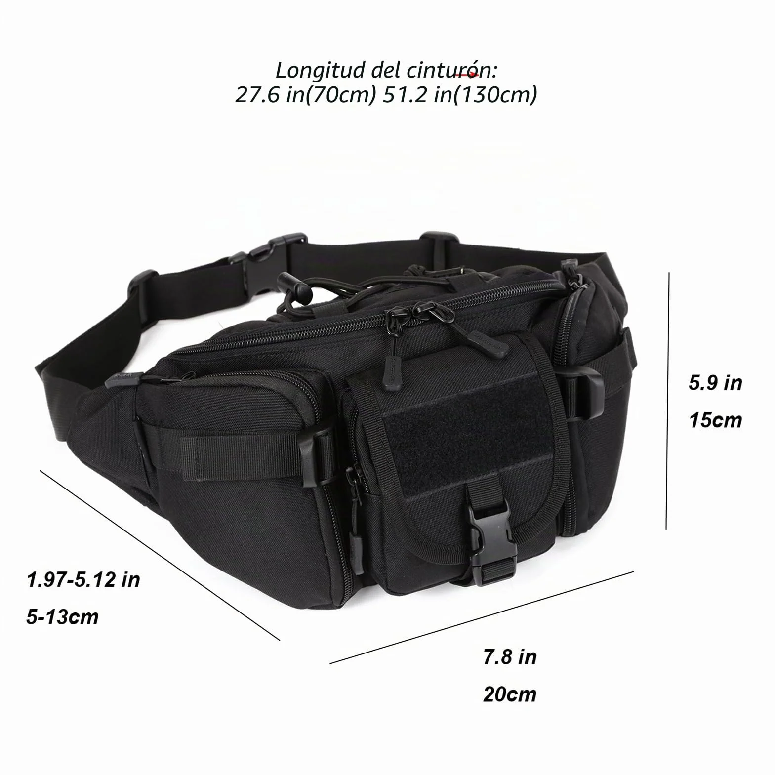 ZHIERNA Riñonera Tactical Hombre Bolsa Cintura Militar con Diseño Molle Bandolera Multibolsillos para Trekking, Montaña, MTB