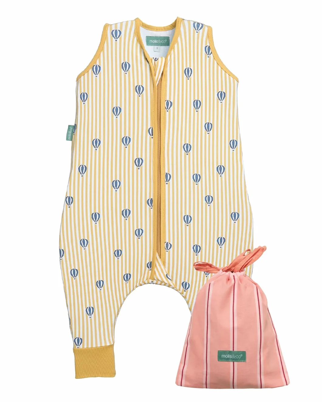 Pijama Burbuja con Pies 0.5 TOG 80 cm 2 años 100% Algodón Oeko-Tex 100 Balloons