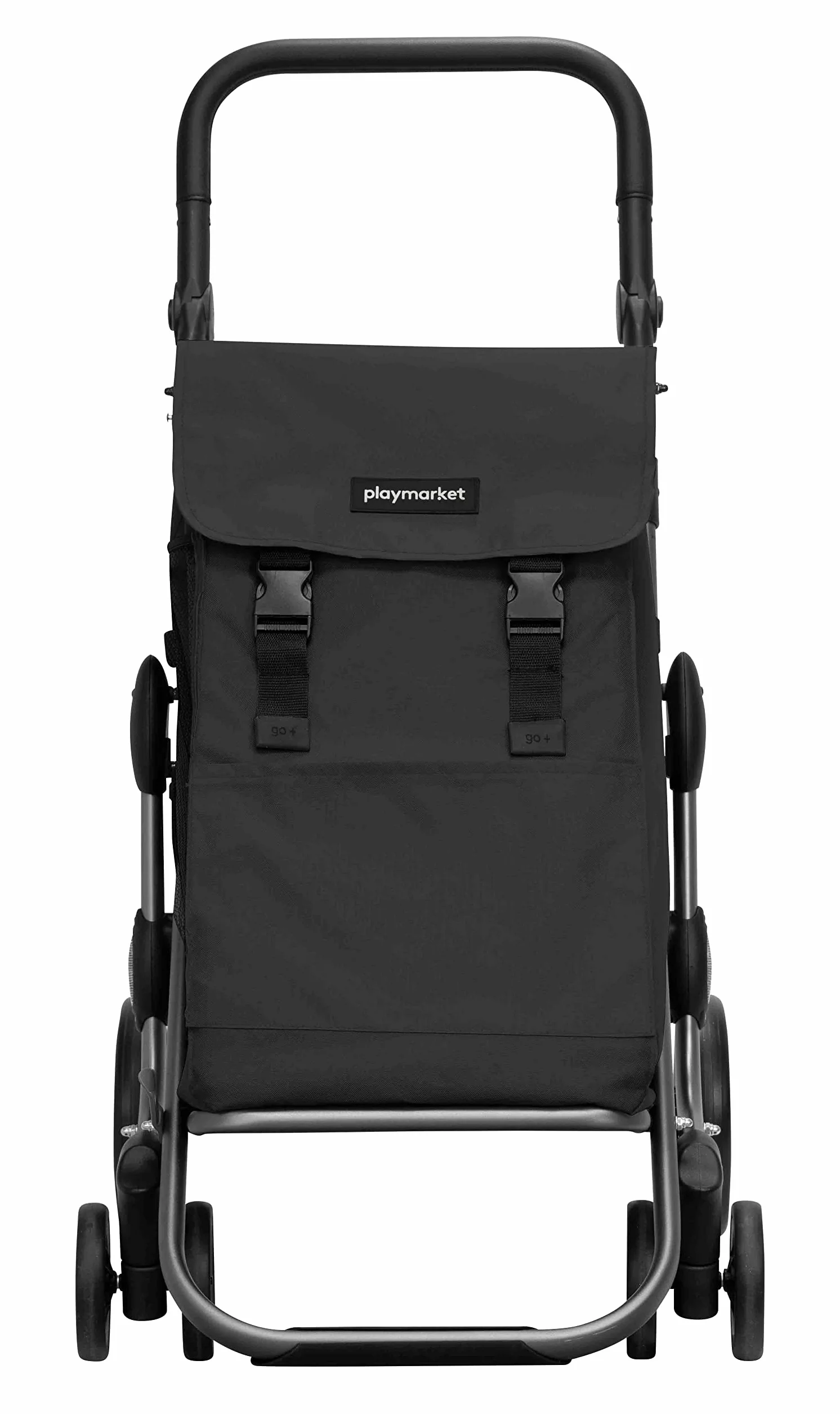 Playmarket Go Plus Carro de la Compra Plegable de Gran Capacidad, 4 Ruedas (Black Pepper)