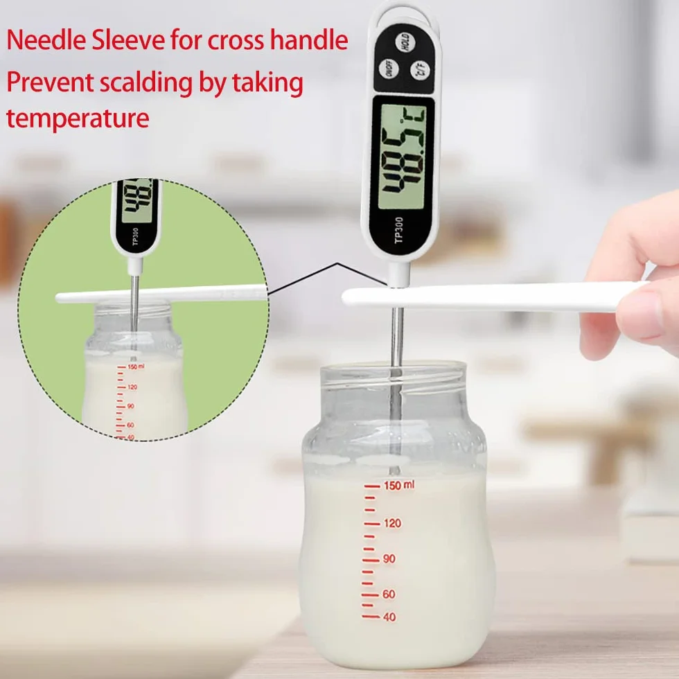 Termómetro cocina Termómetro Digital de Cocina,termometro agua bebe 3S Lectura Instantáne Pantalla LCD Retroiluminada&Calibration Termometro Alimentospara BBQ Comida Leche Agua Caramelo Líquido