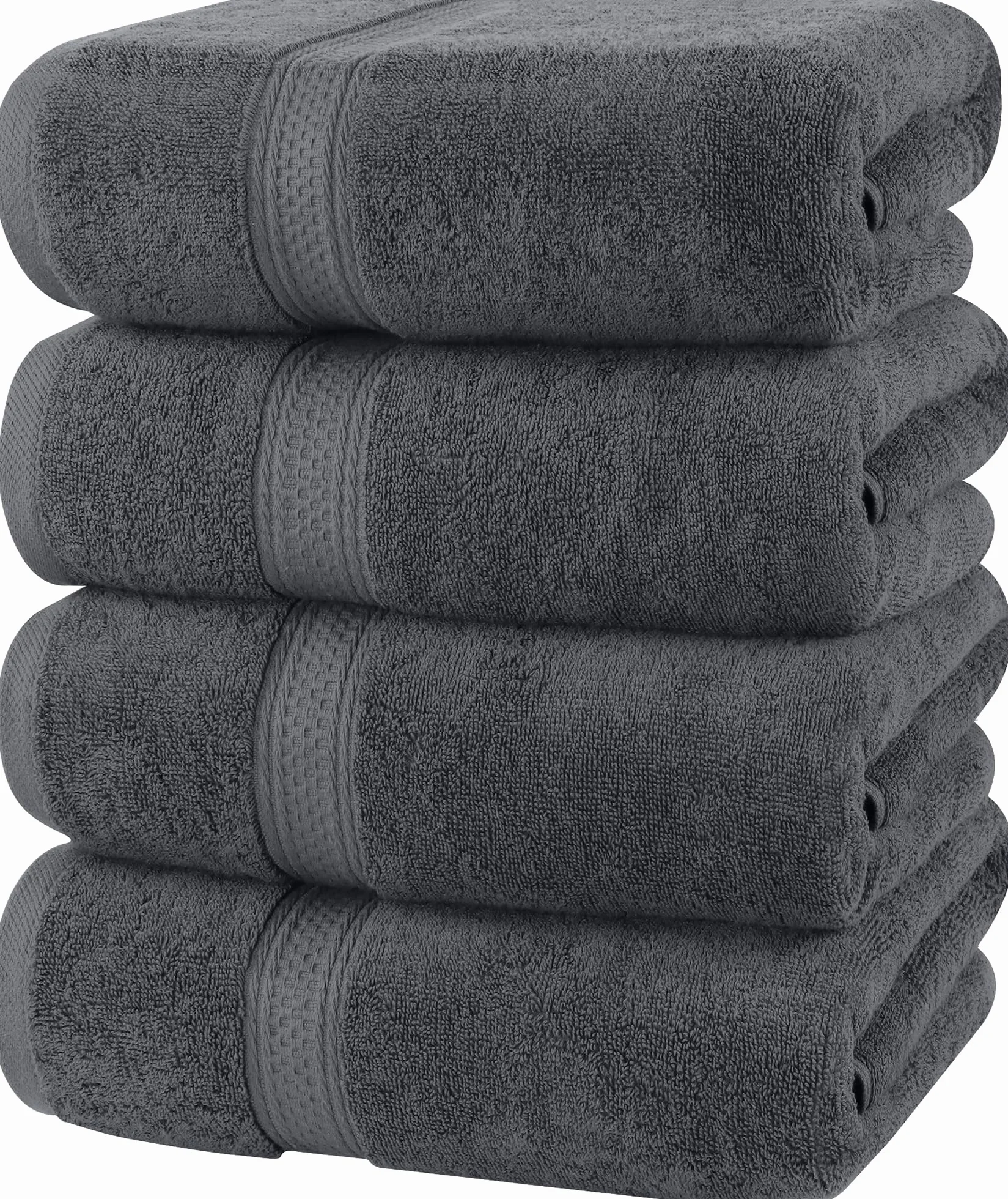 Utopia Towels - Conjunto de Toallas de baño (Paquete de 4, 69 x 137 cm) Toallas de algodón 100% Ring-Spun (Gris)