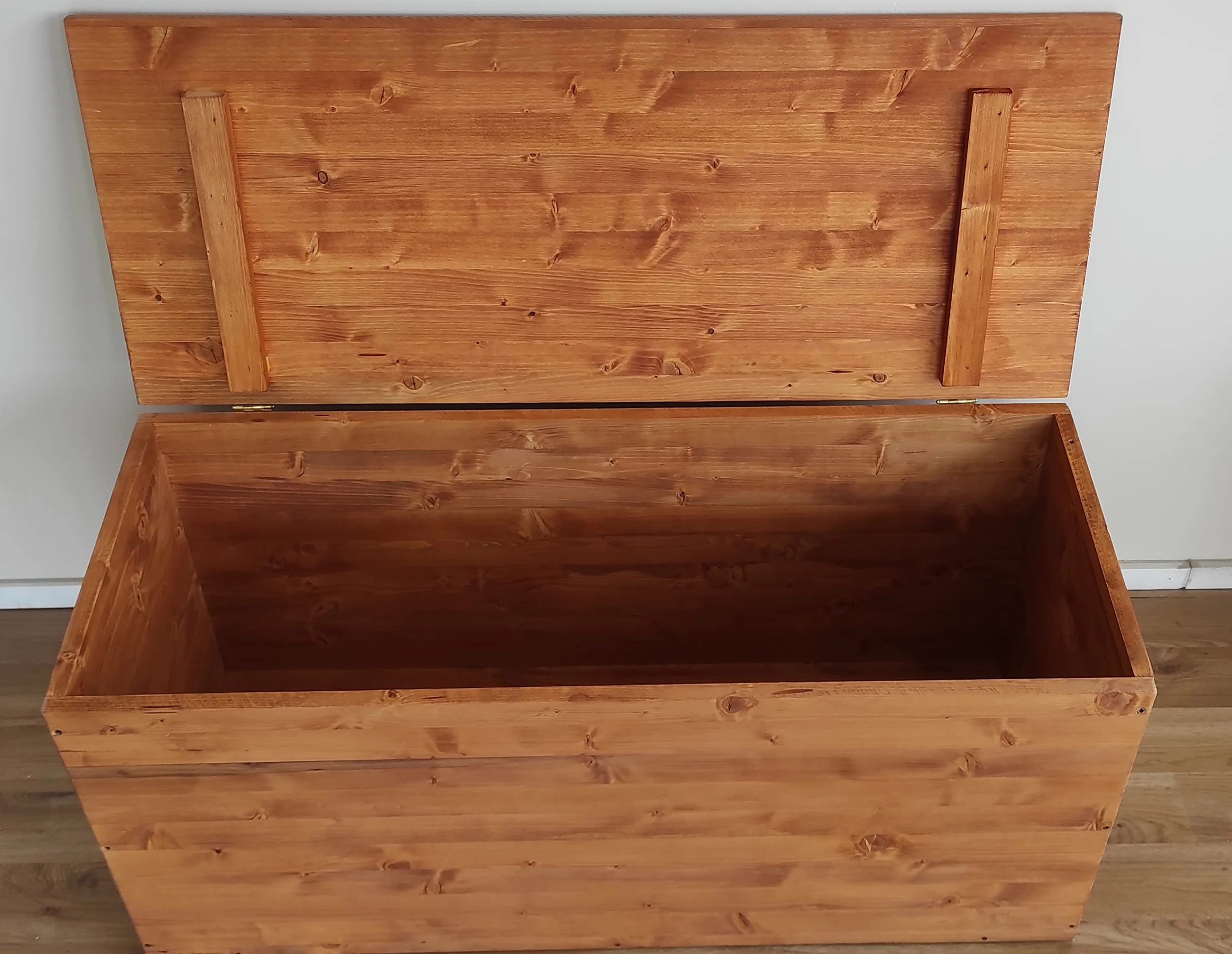 TOTAL WOOD 2012, Cofre de Madera Natural Impregnada, Modelo FRANCESCA, con Tapa, Adecuado para Interiores y Exteriores (100x40x50, Nogal claro)