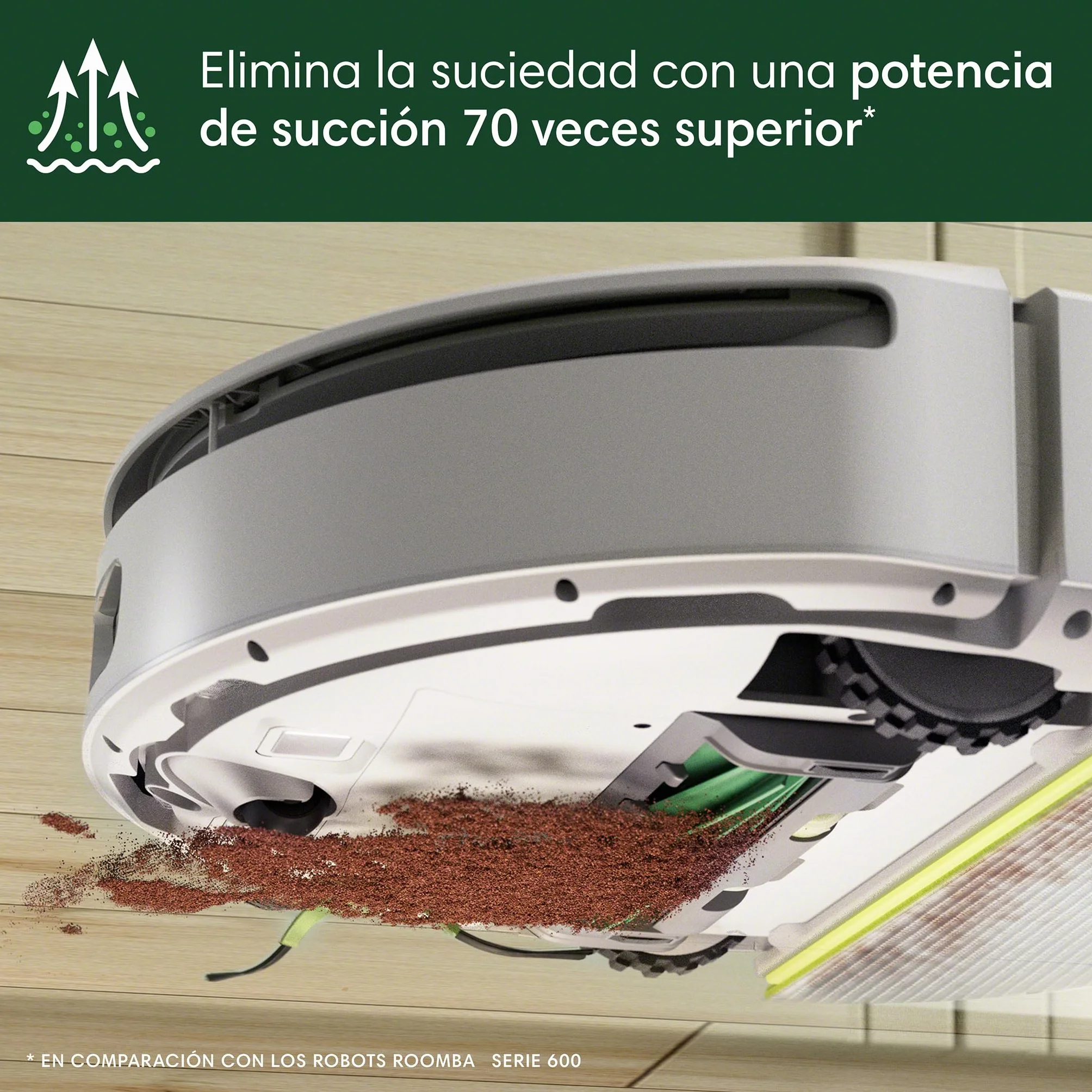 iRobot Roomba 205 DustCompactor Combo robot, compacta suciedad en interior, autonomía 60 días sin vaciar el robot, sin bolsa, succión potente, 7000Pa, navegación LiDAR, limpieza multisuperficie, App_B